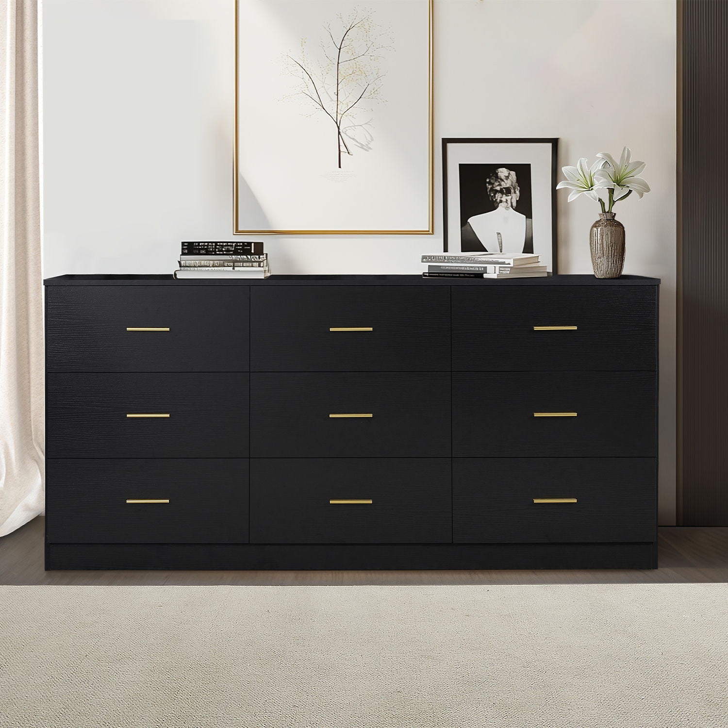 9 Drawer Dresser, Ample Storage For Bedroom