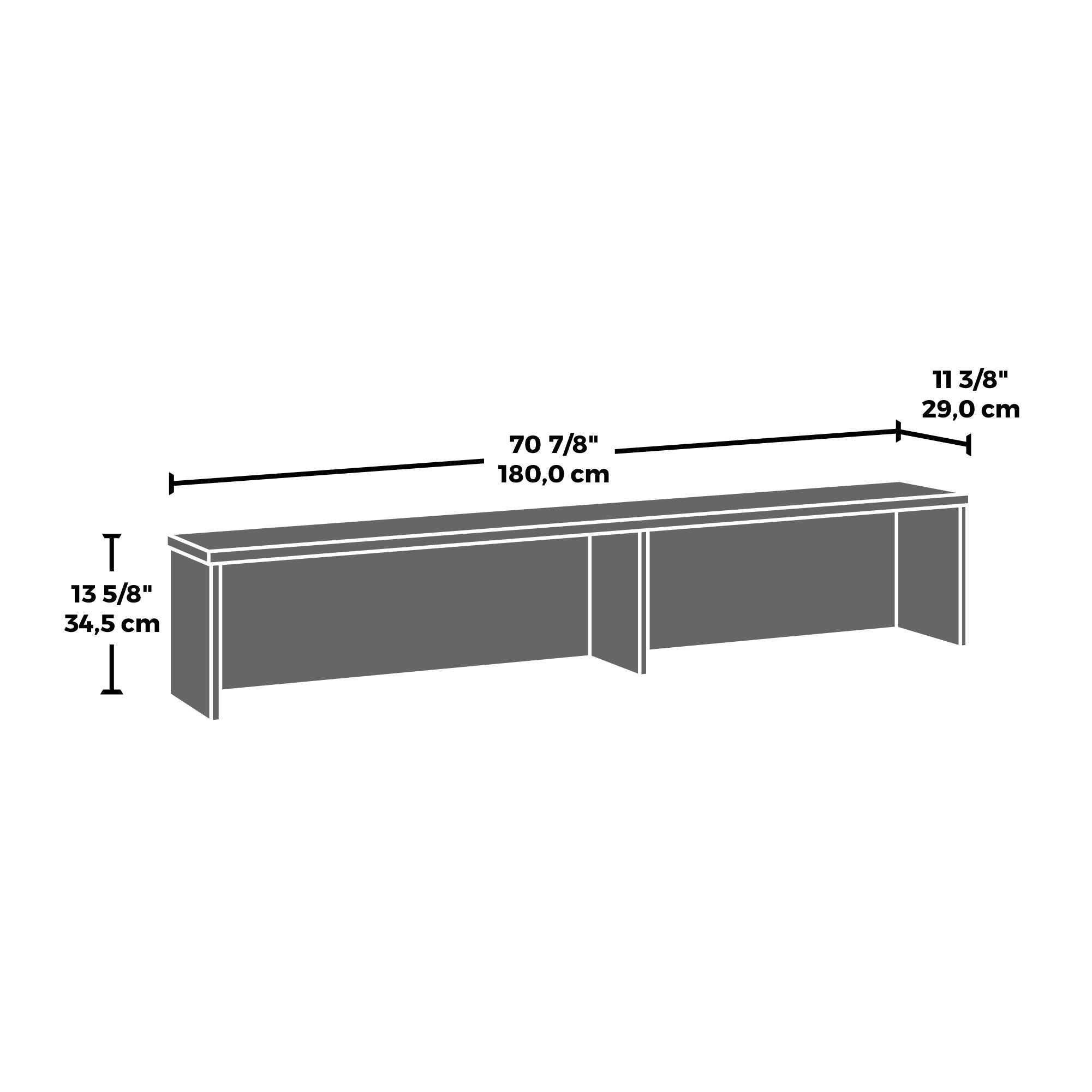 Reception Desktop Hutch in Noble Elm