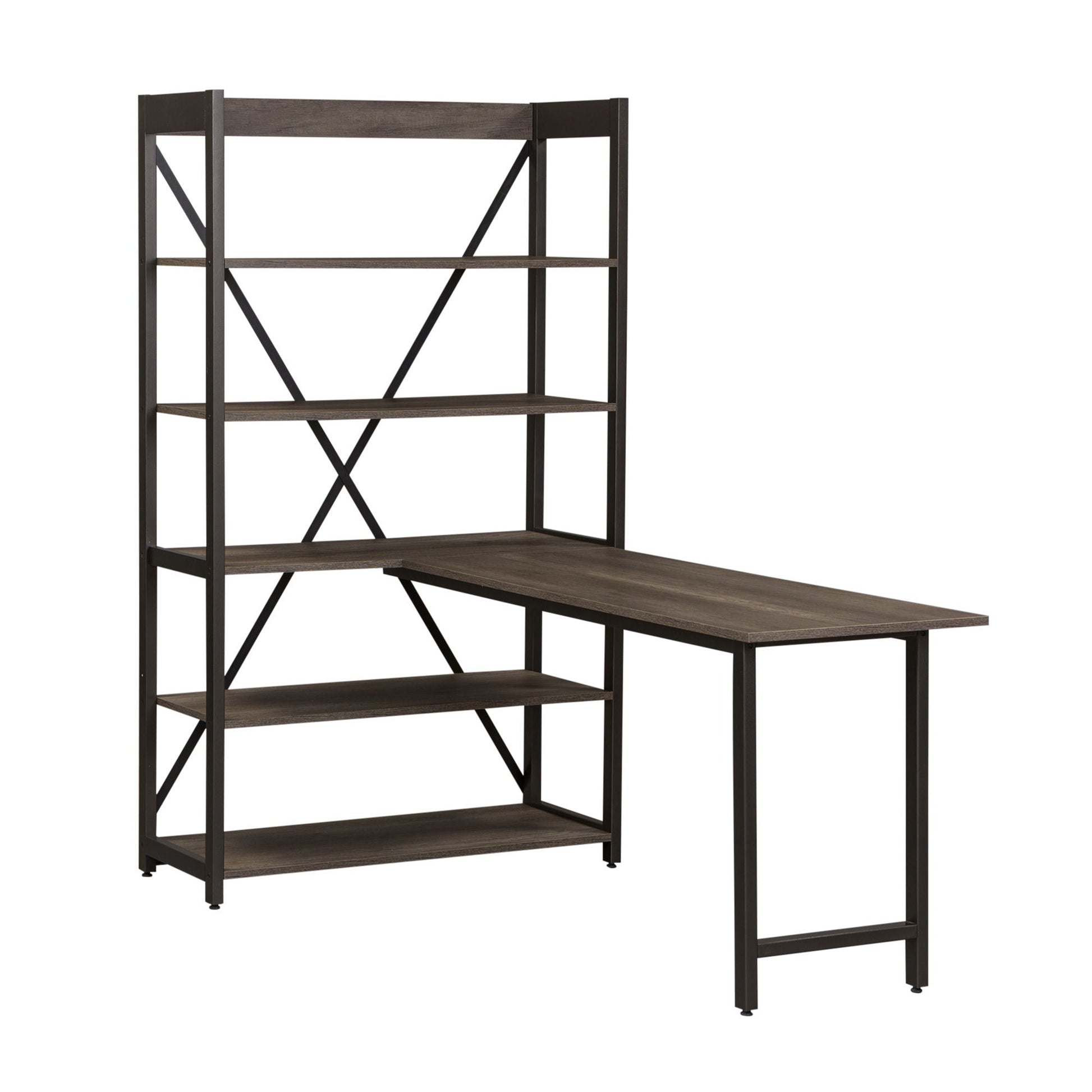 Liberty Furniture Tanners Creek - 2 Piece Home Office Set (Desk And Bookcase) - Dark Gray | Meri Furniture