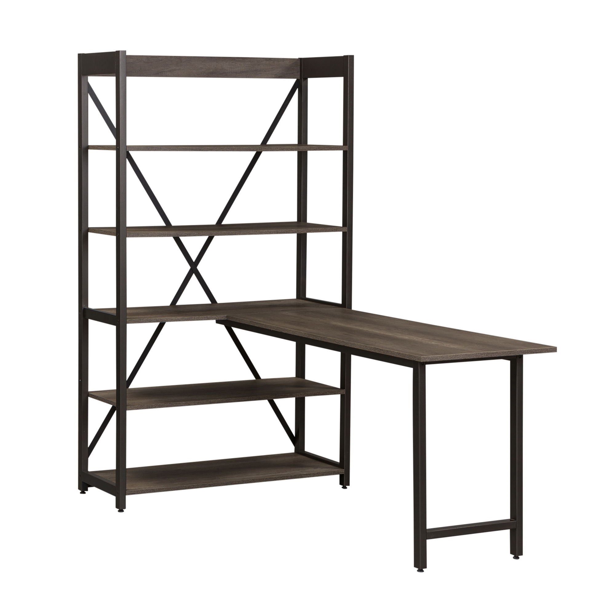 Liberty Furniture Tanners Creek - 2 Piece Home Office Set (Desk And Bookcase) - Dark Gray | Meri Furniture