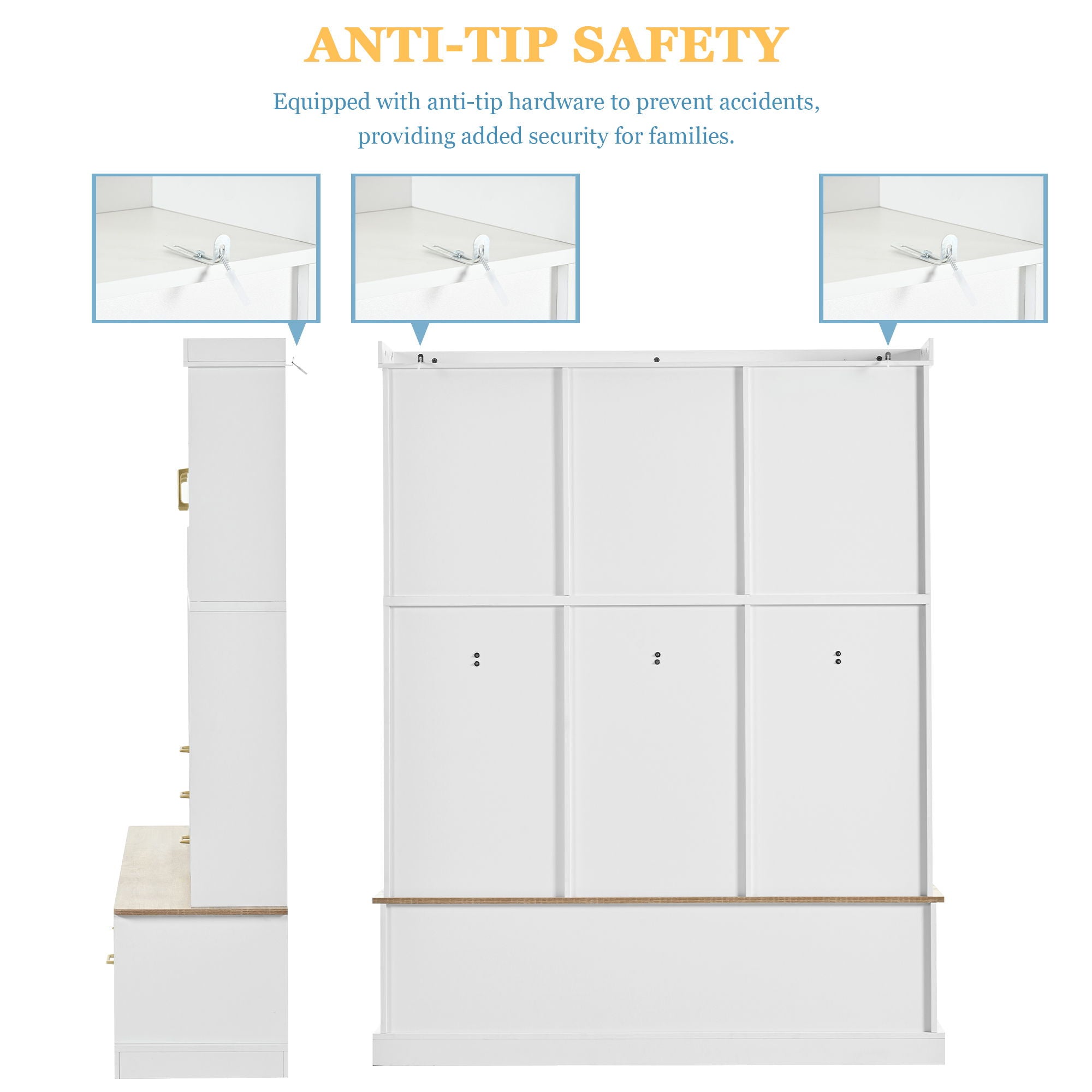 Entryway Hall Tree With Bench And Storage, 5 In 1 Coat Rack
