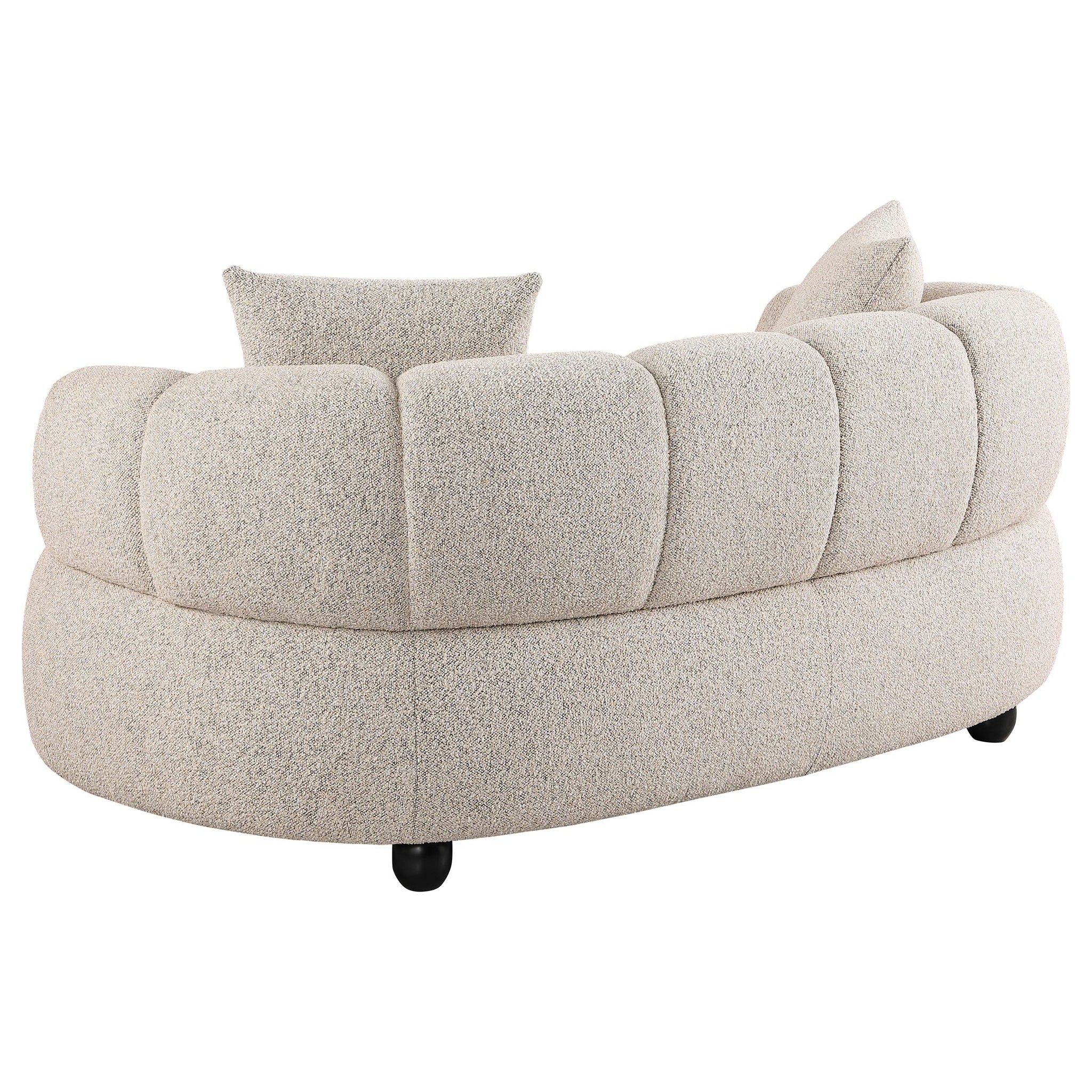 Whitney Contemporary Channel Tufted Boucle Upholstered Loveseat
