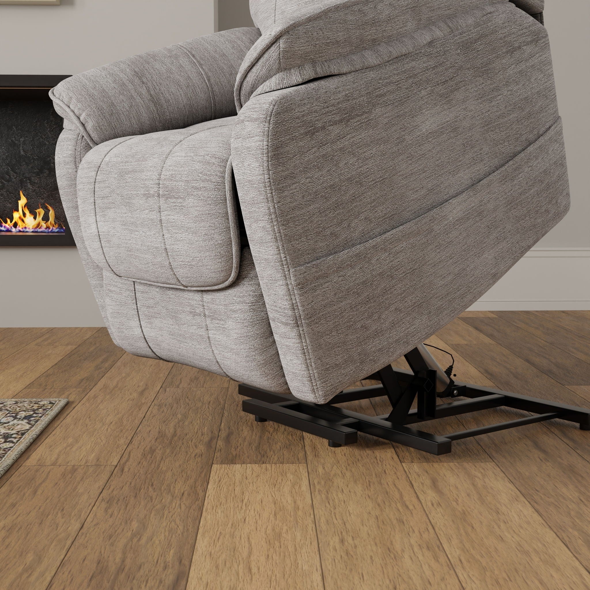 Lucie - Fabric Power Lift Chair - Gray