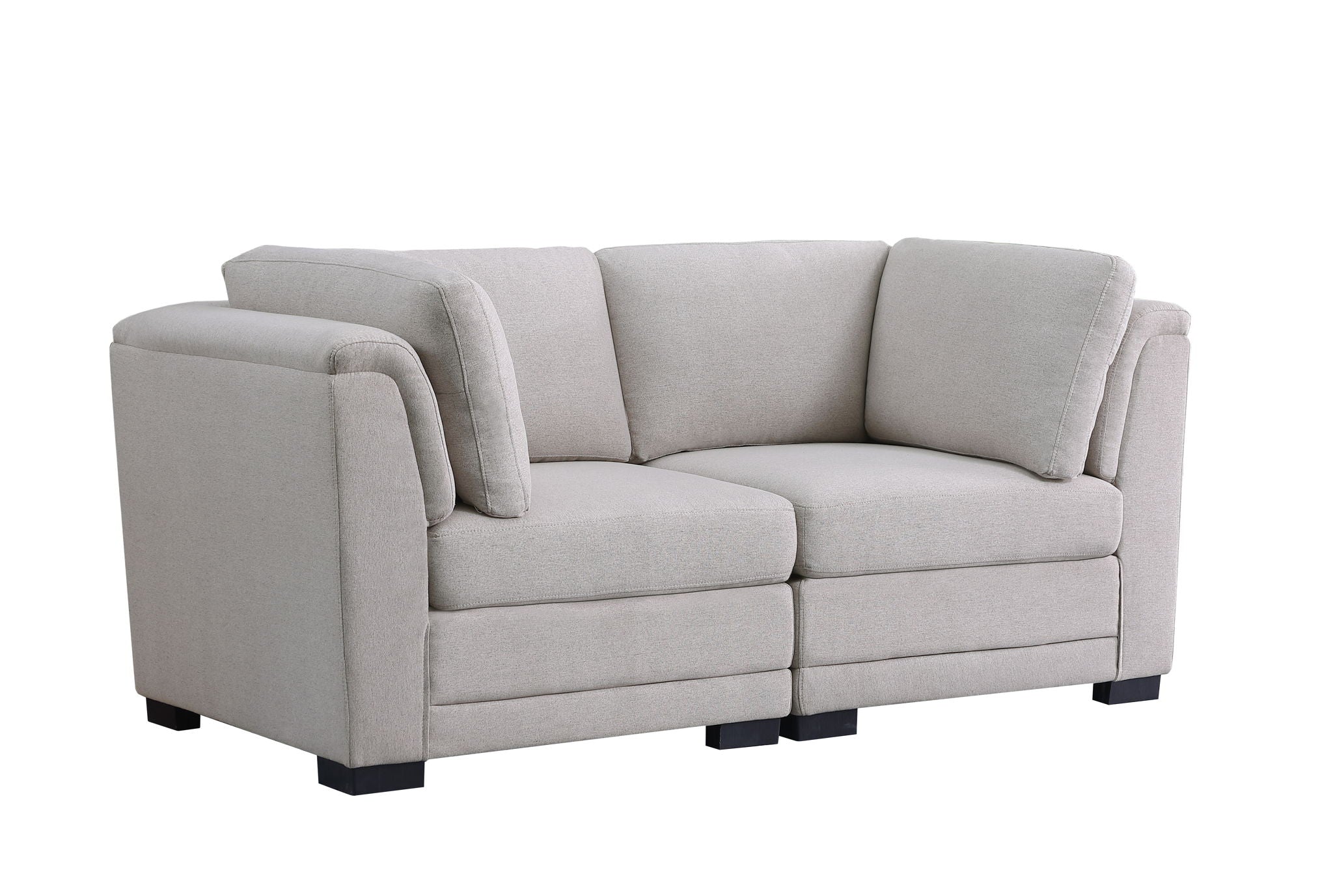 Kristin 70.5"W Light Gray Linen Fabric Loveseat