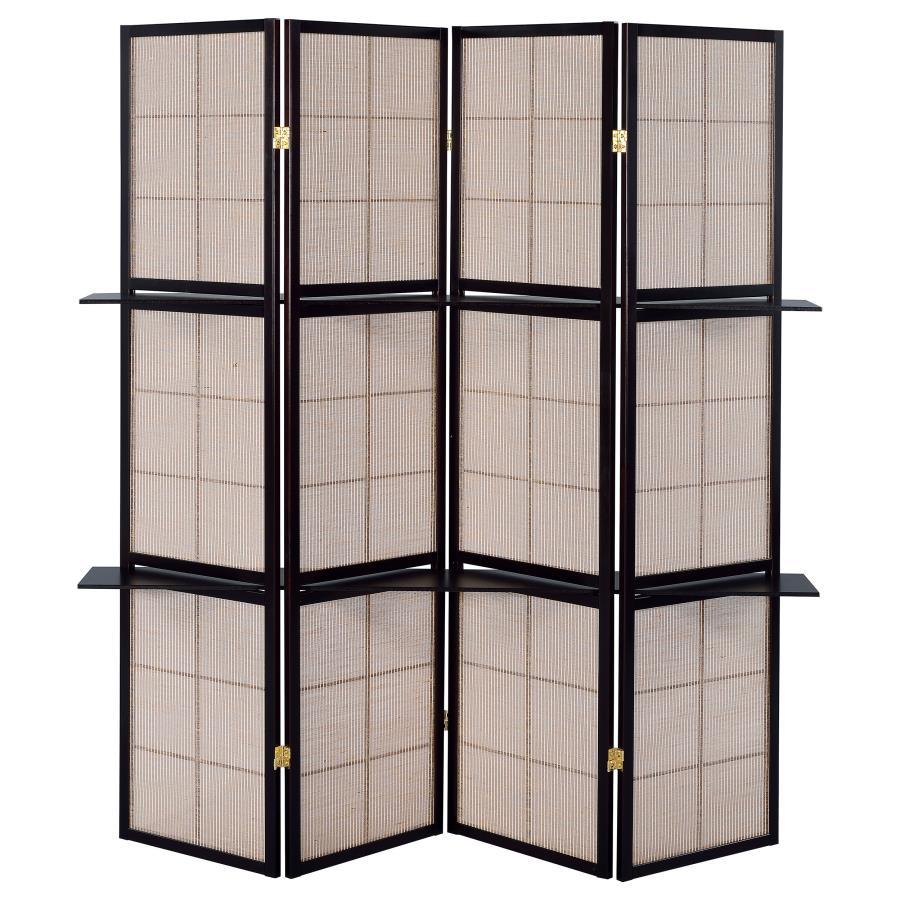 Iggy - 4-Panel Room Divider Folding Shoji Screen - Cappuccino