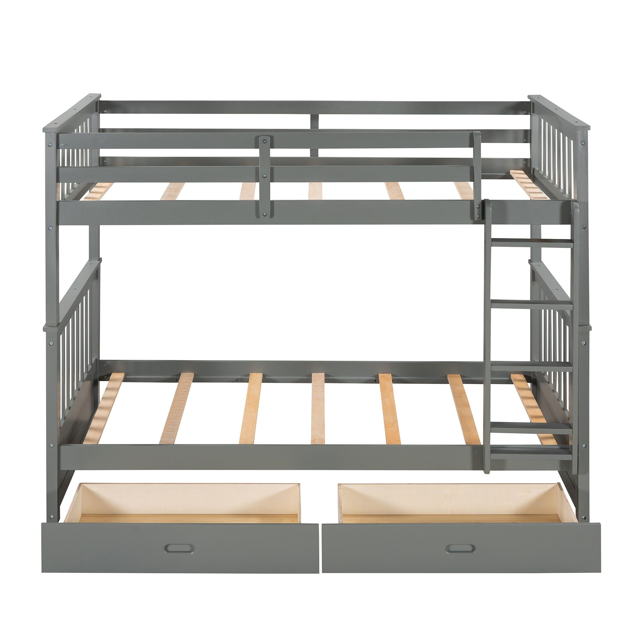 Bunk Bed With Ladders And 2 Storage Drawers