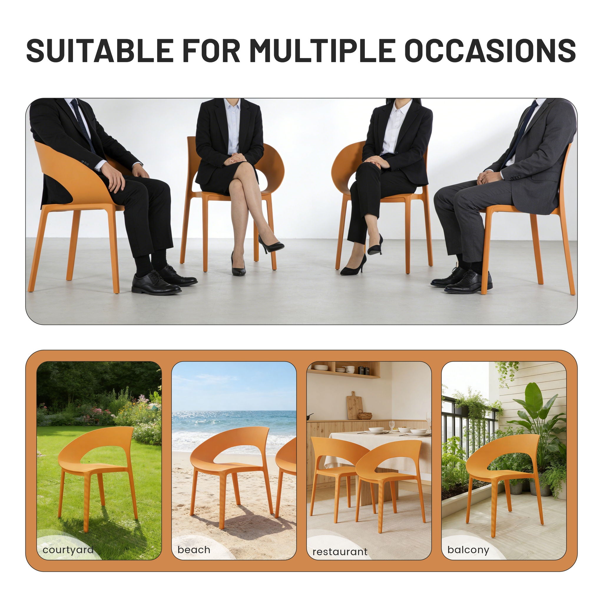 4 Piece Set Of Modern Designed Single Chairs With Folding Square Table