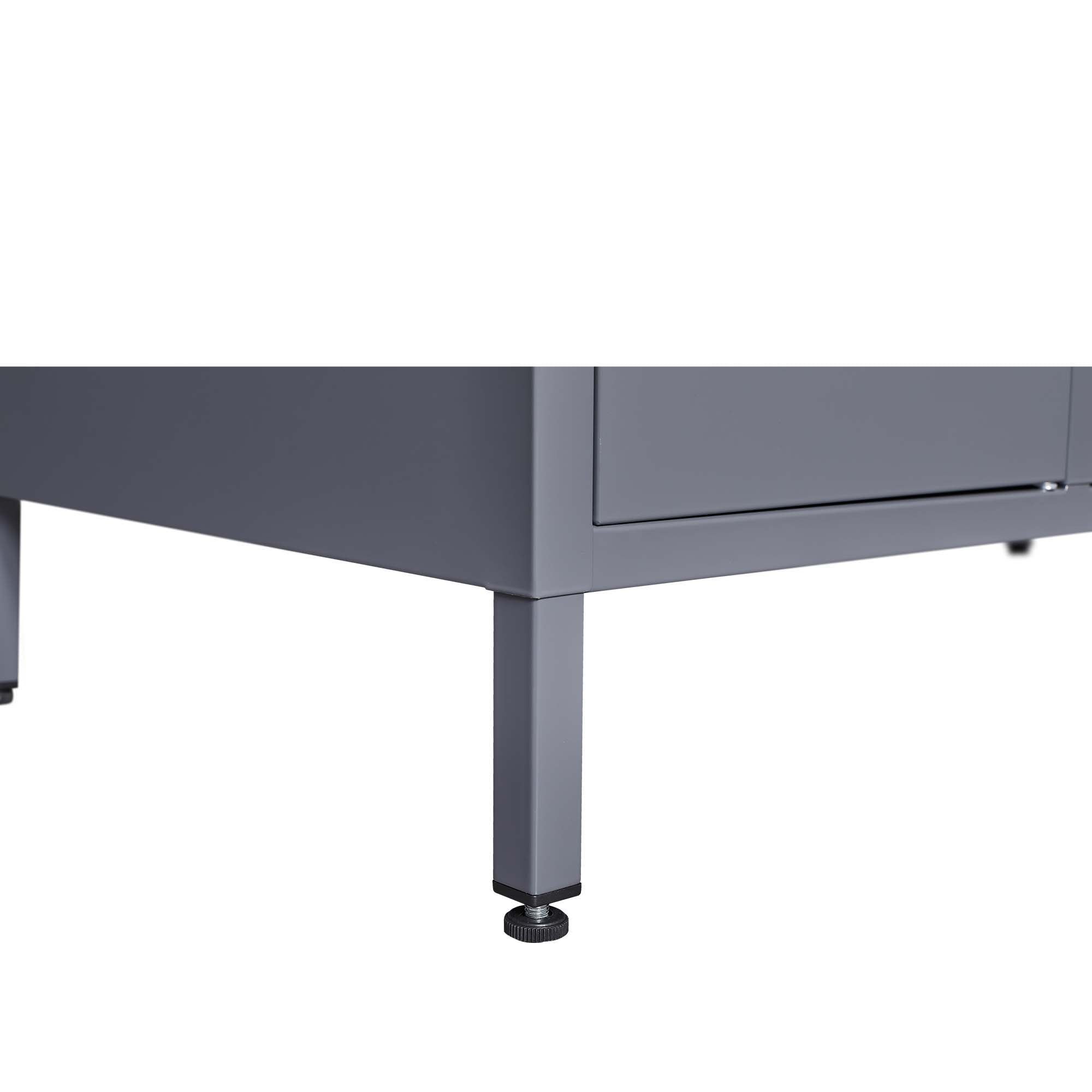 3 Door Lockers With Lock For Home, Gym, Office, School, And Garage - Gray