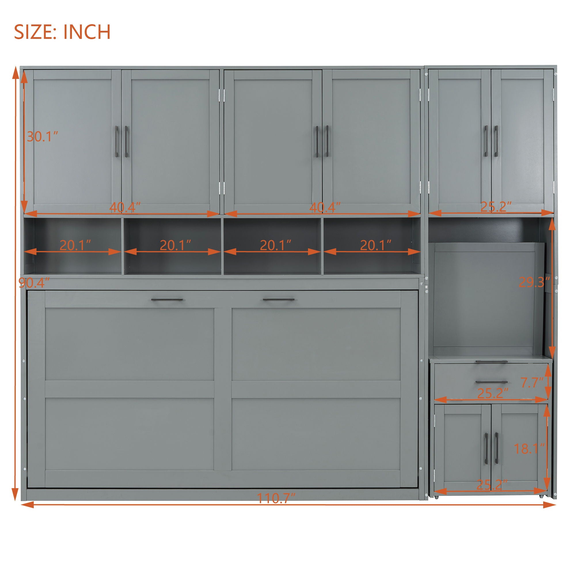 Murphy Wall Bed With Closet, Drawers & Desk