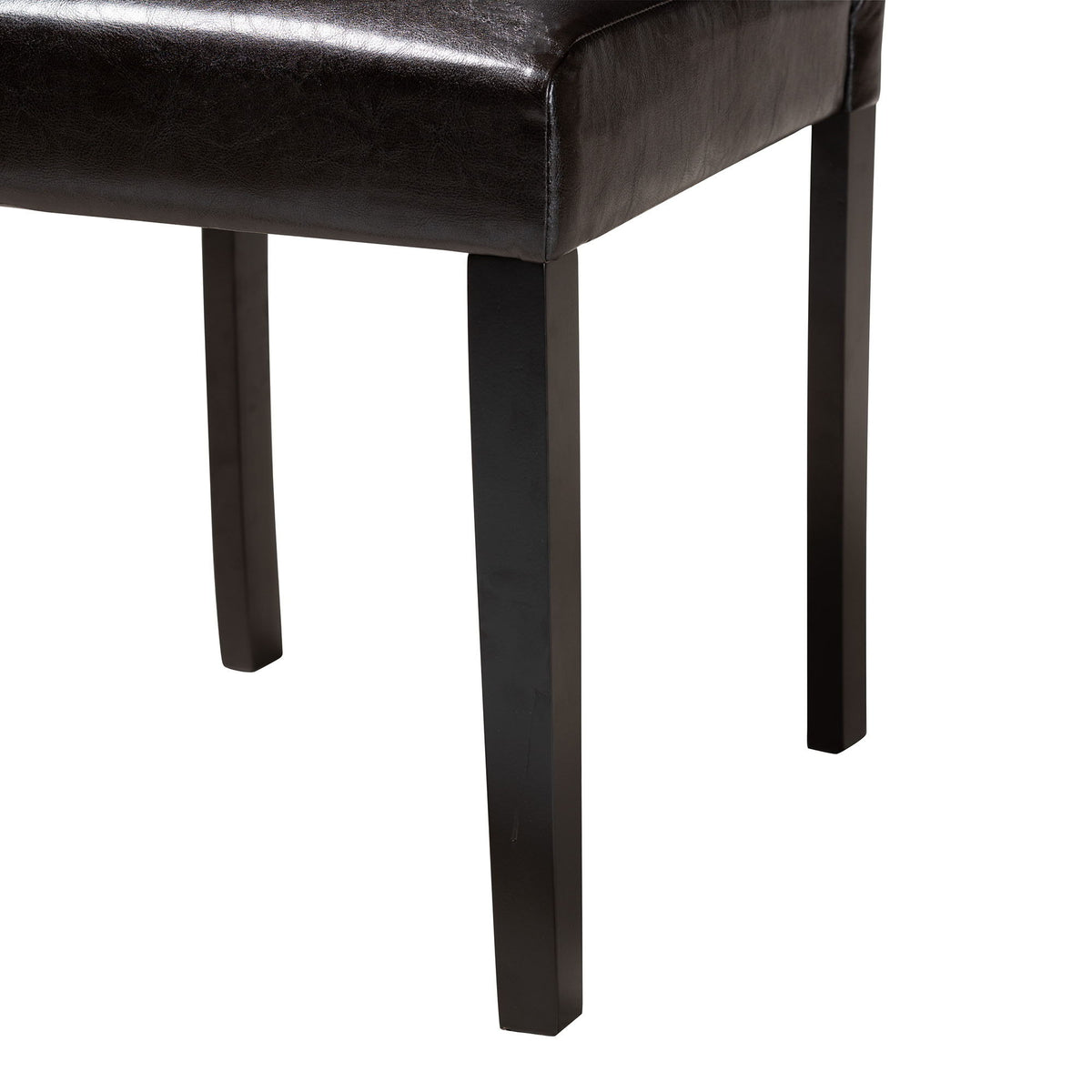 Asli Modern Espresso Brown Faux Leather and Wood 7-Piece Dining Set