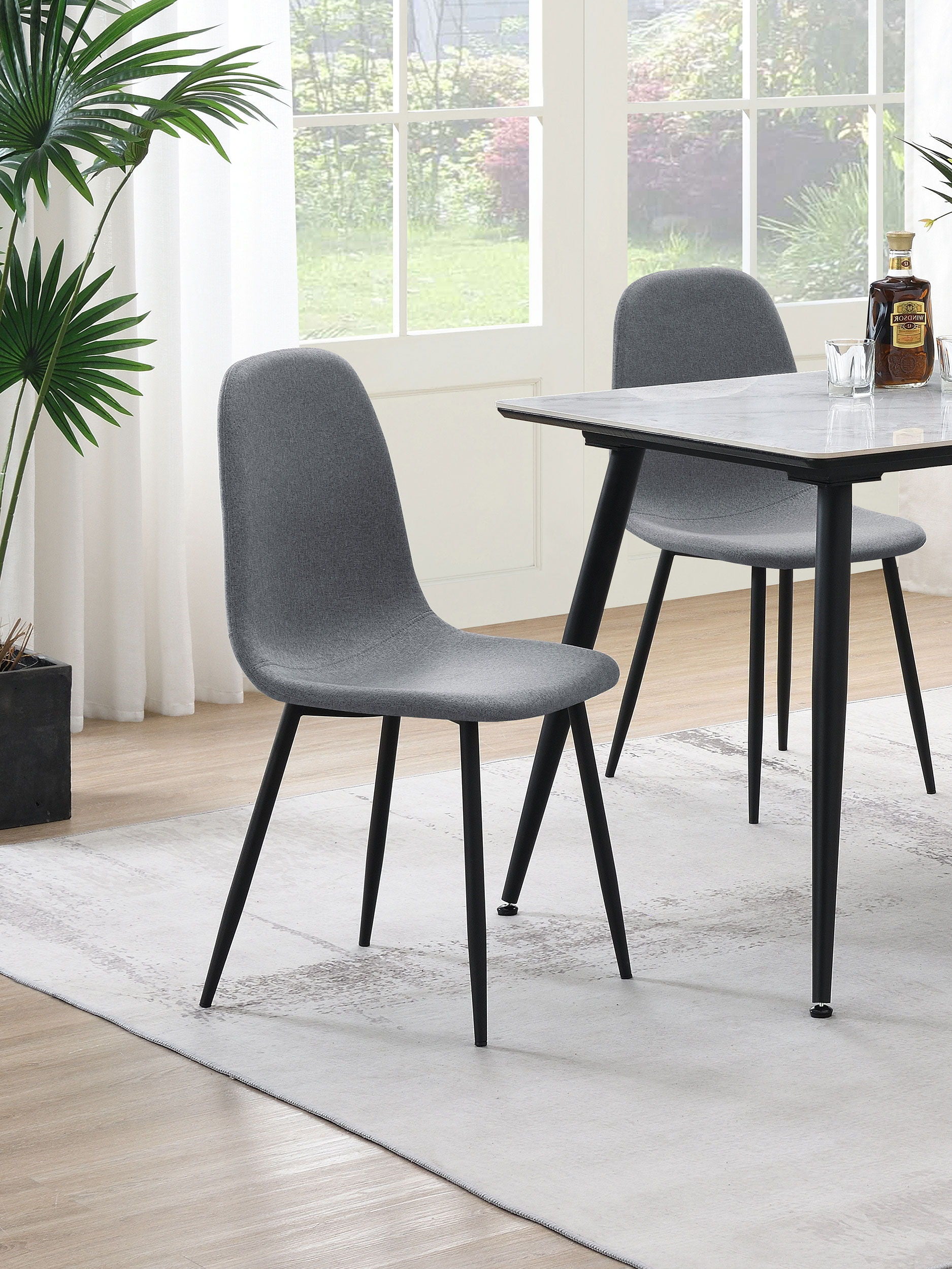 Coaster Fine Furniture Dennison - Upholstered Dining Side Chair (Set of 4) - Gray | Meri Furniture