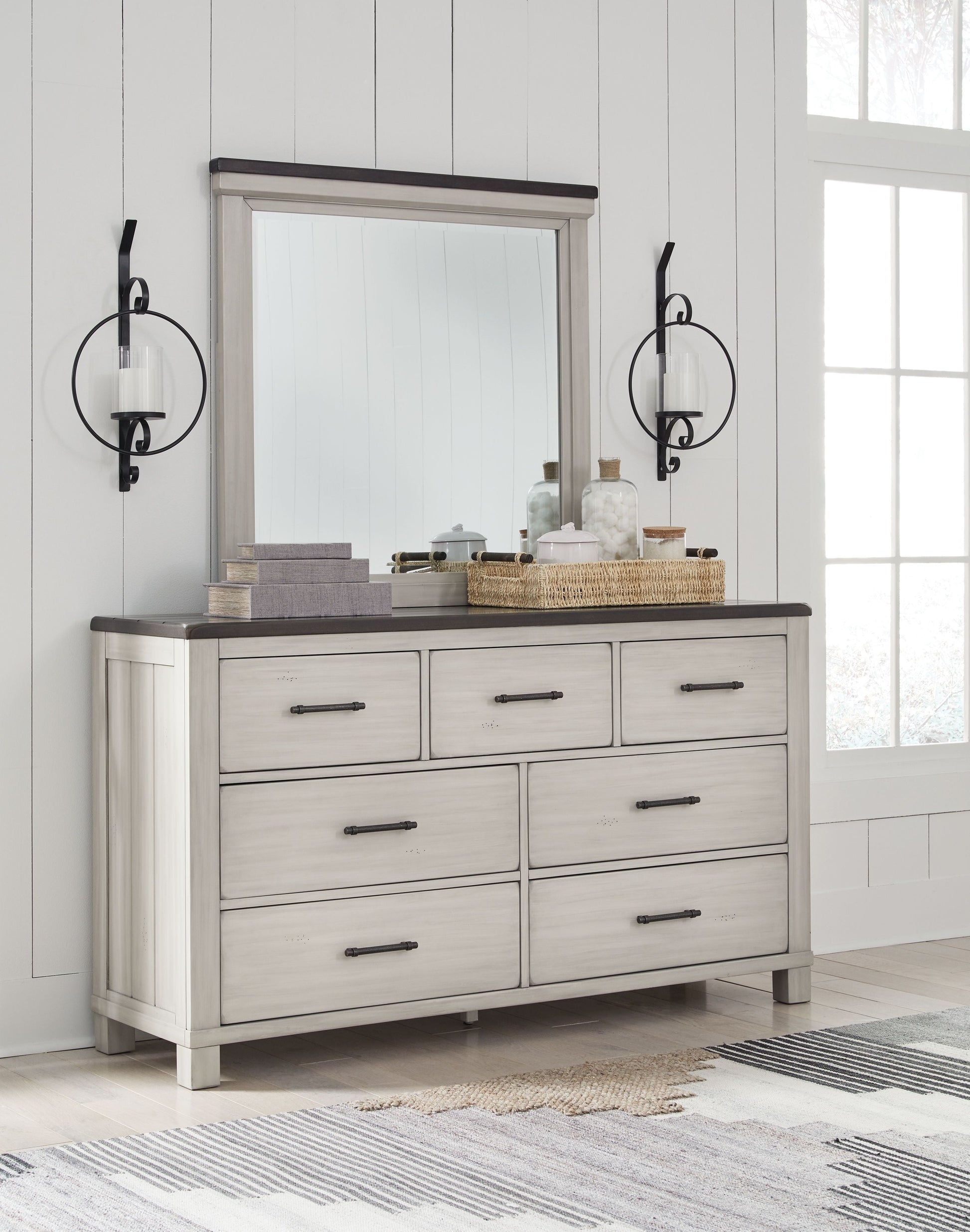 Signature Design by Ashley® Darborn - Gray / Brown - Dresser And Mirror | Meri Furniture