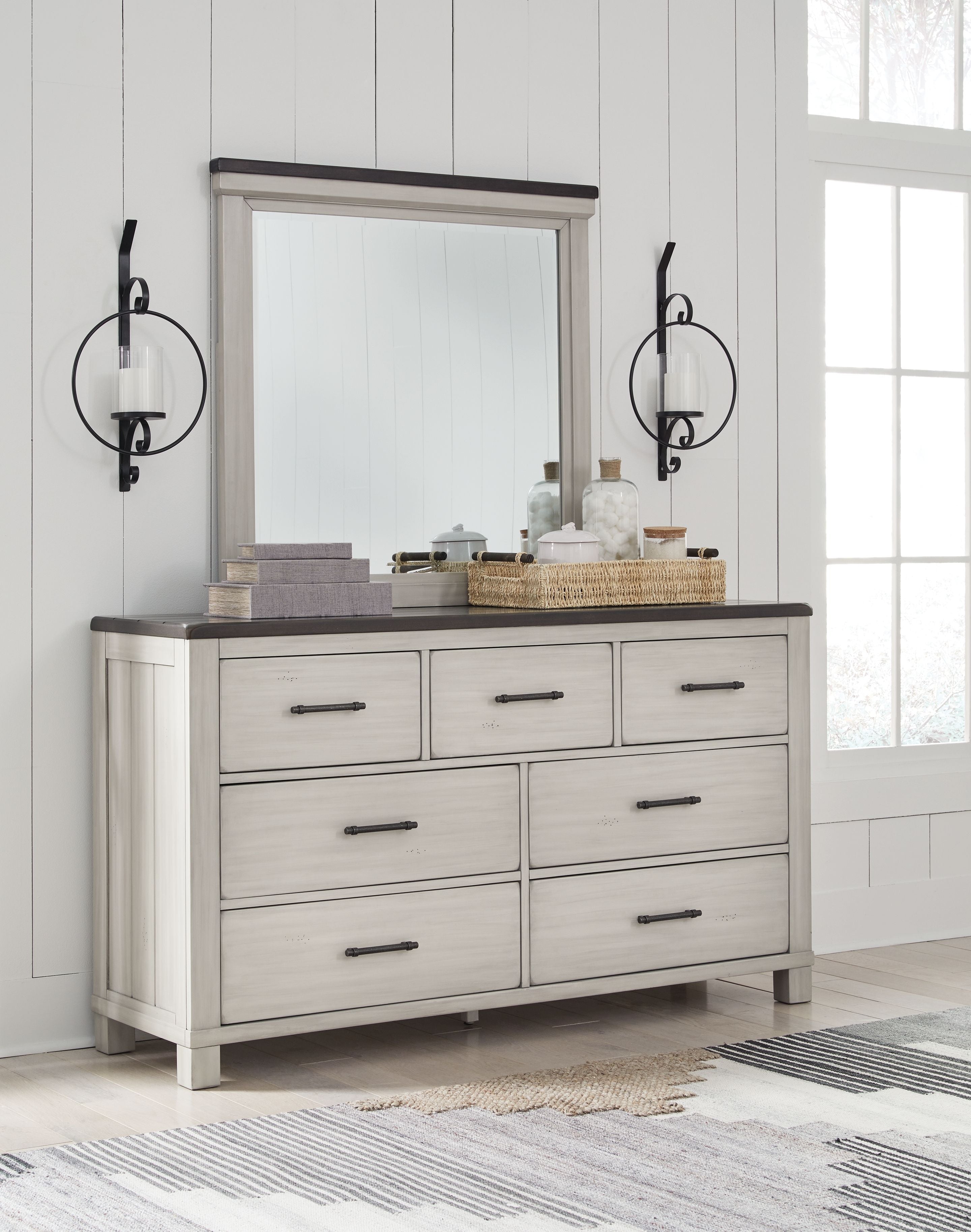 Signature Design by Ashley® Darborn - Gray / Brown - Dresser And Mirror | Meri Furniture