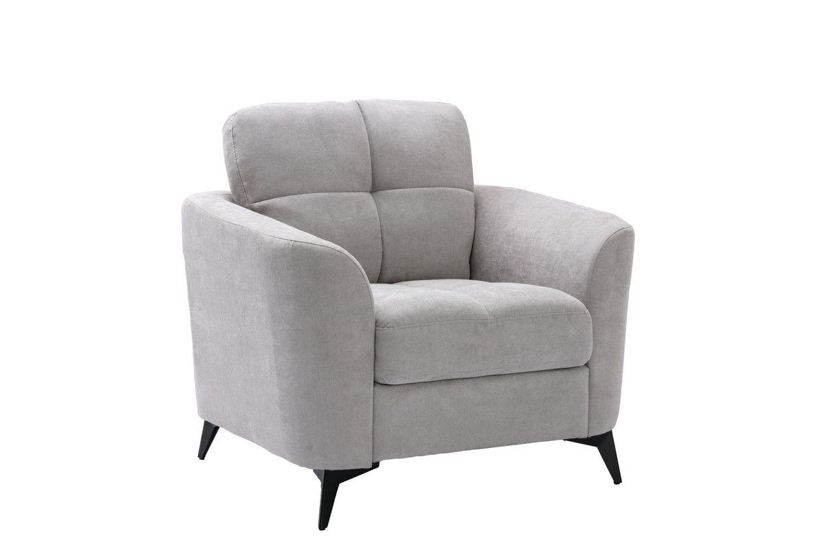 Callie 39"W Light Gray Woven Fabric Chair