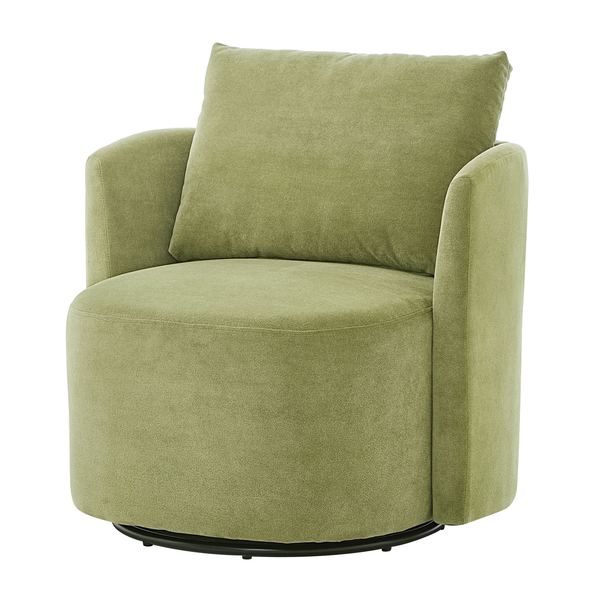 360° Modern Swivel Chair With Upholstered Curved Design