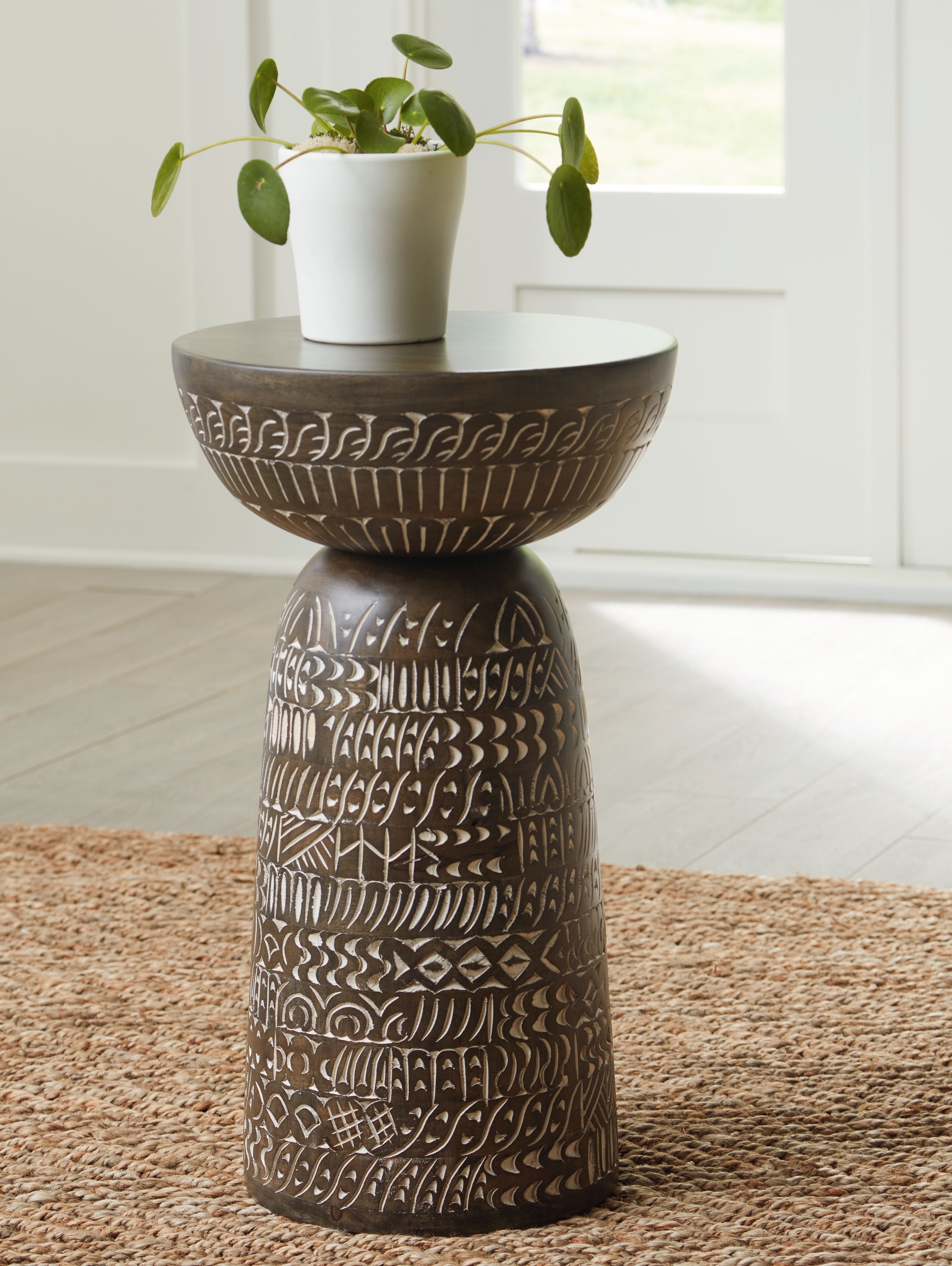 Signature Design by Ashley® Hadcher - Cream / Brown - Accent Table | Meri Furniture