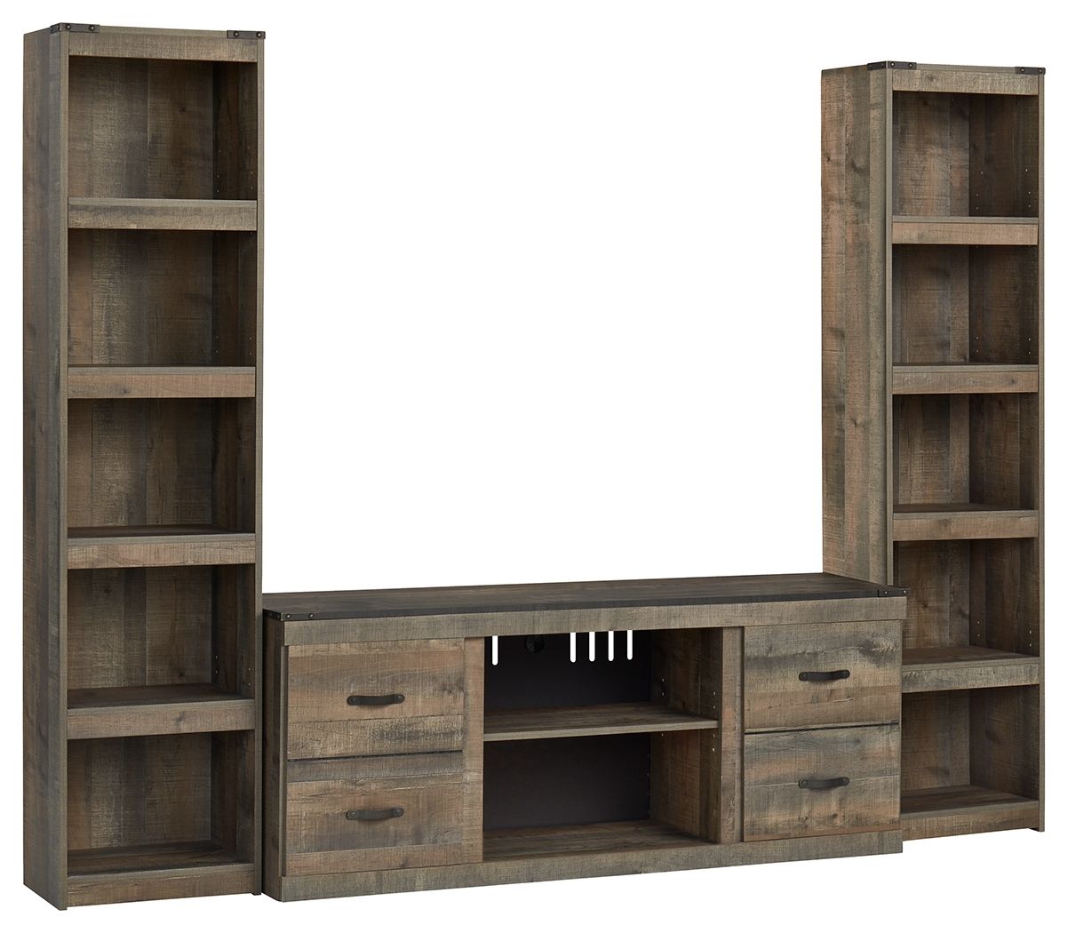 Signature Design by Ashley® Trinell - Brown - 3-Piece Entertainment Center | Meri Furniture