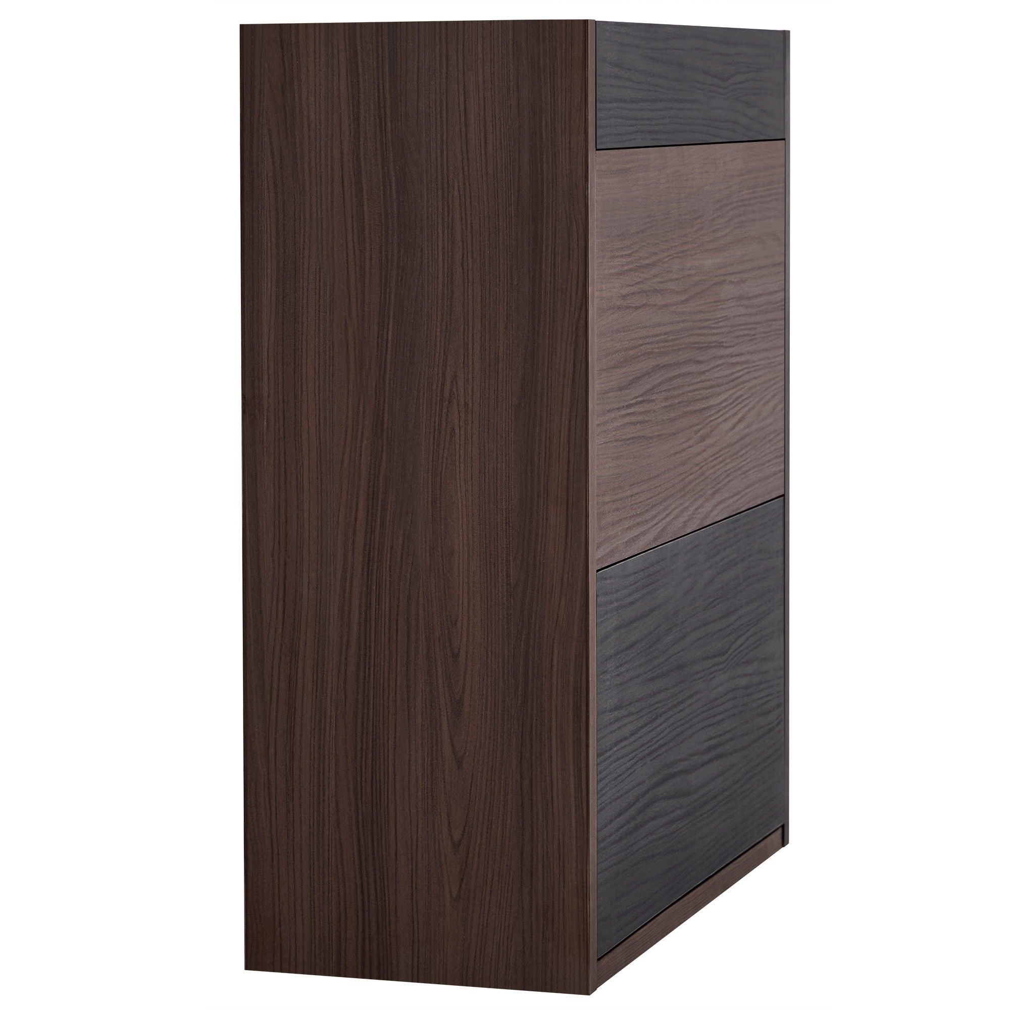Modern Extendable & Rotating Cabinet With Drawer And Flip Doors For Versatile Storage - Black / Dark Walnut