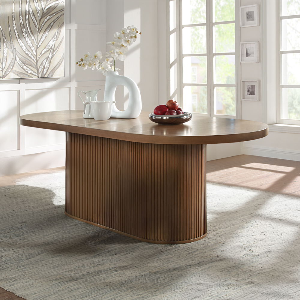 ACME Gamarya - Dining Table - Oak Finish | Meri Furniture