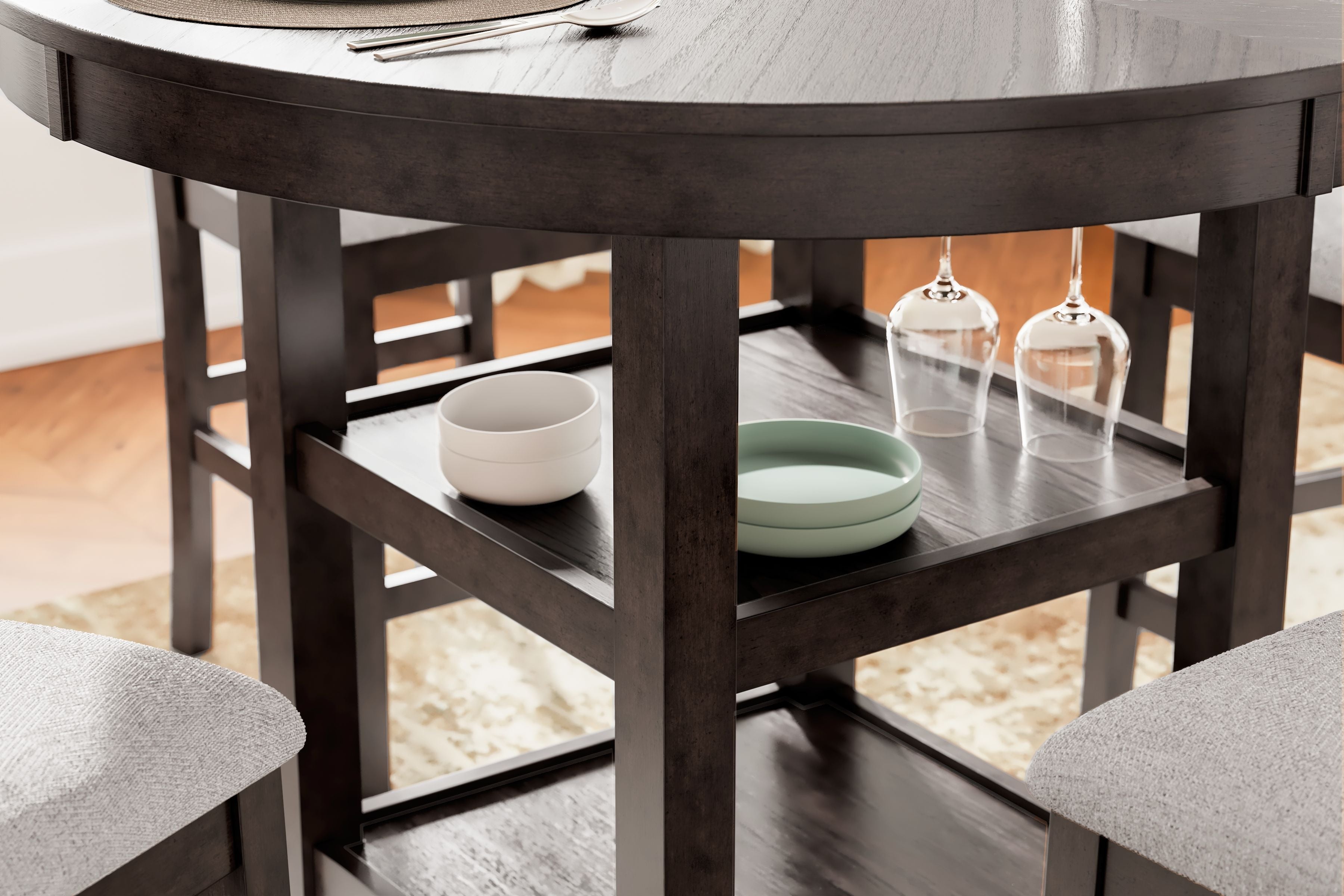 Signature Design by Ashley® Langwest - Brown - Dining Room Counter Table Set (Set of 5) | Meri Furniture