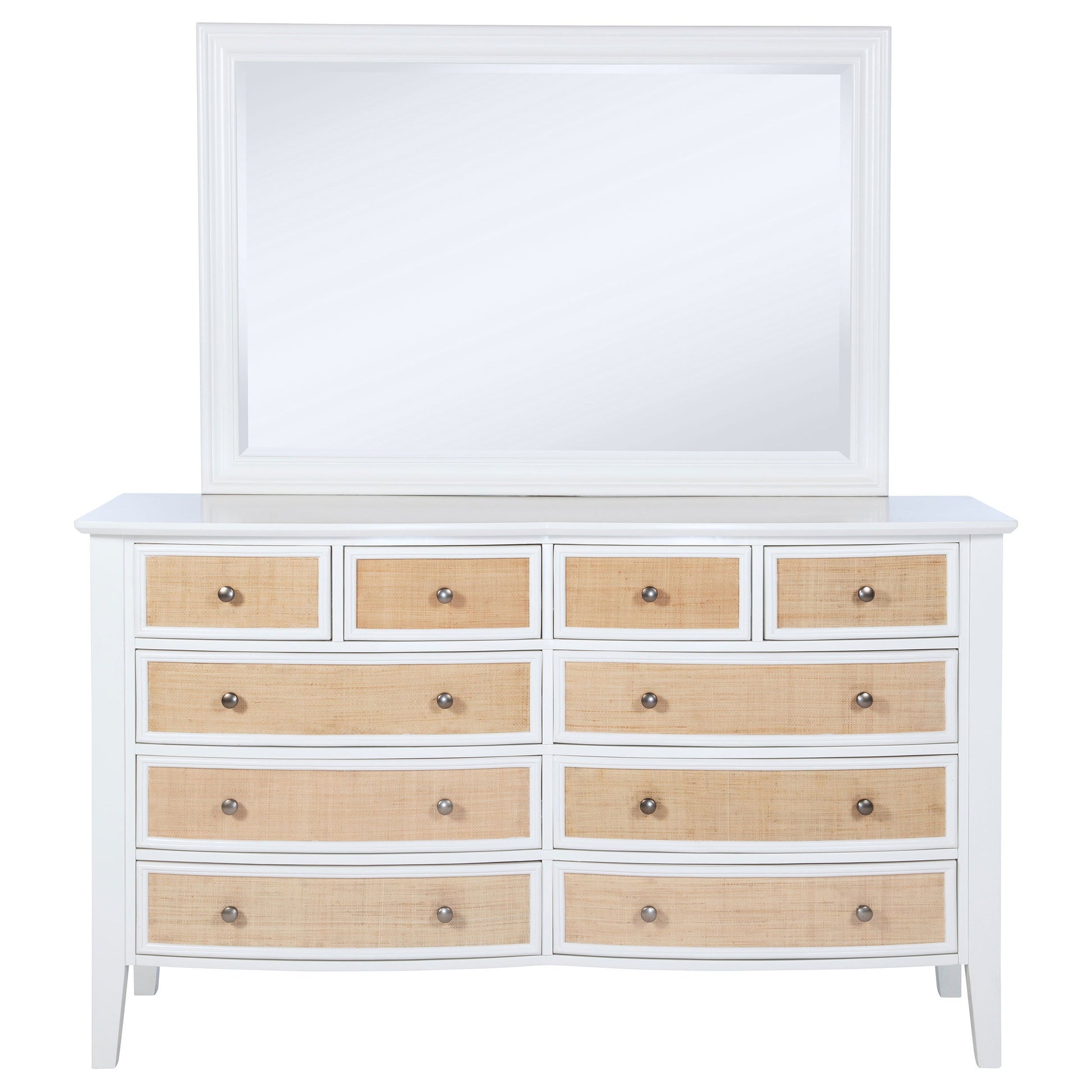 Coaster Fine Furniture Bexhill - 10-Drawer Dresser And Mirror - White | Meri Furniture