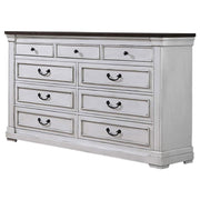 Coaster Fine Furniture Hillcrest - 9-Drawer Dresser - Distressed White | Meri Furniture