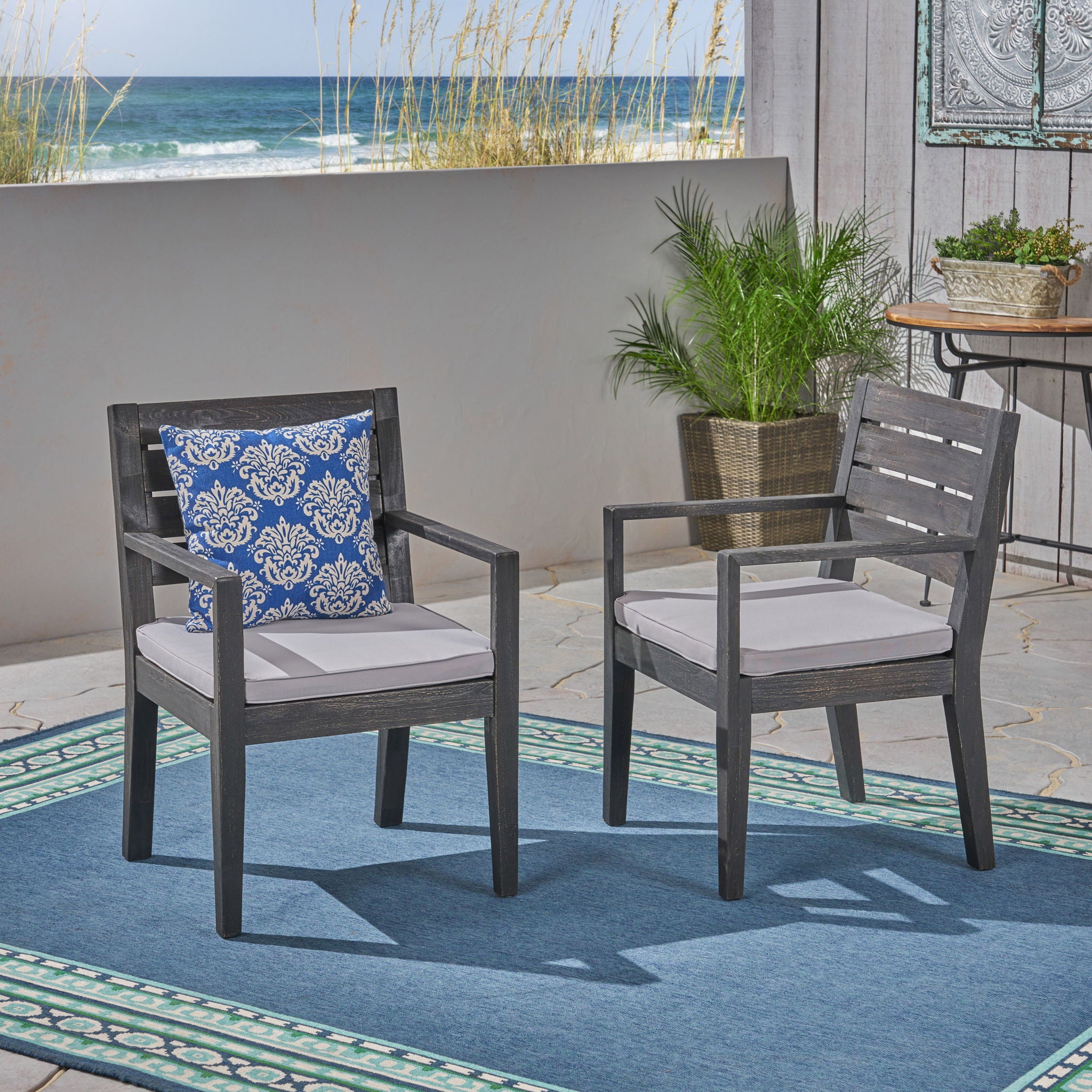 Outdoor Elegant Design Dining Chair (Set of 2)