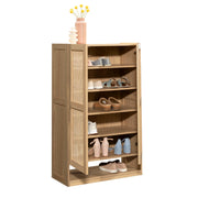 2-Door Rattan Shoe Cabinet in Harmony Ash