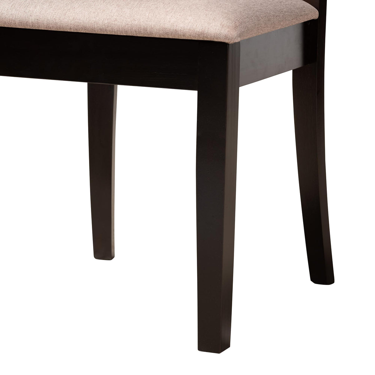 Marian Modern Sand Fabric and Dark Brown Finished Wood 5-Piece Dining Set