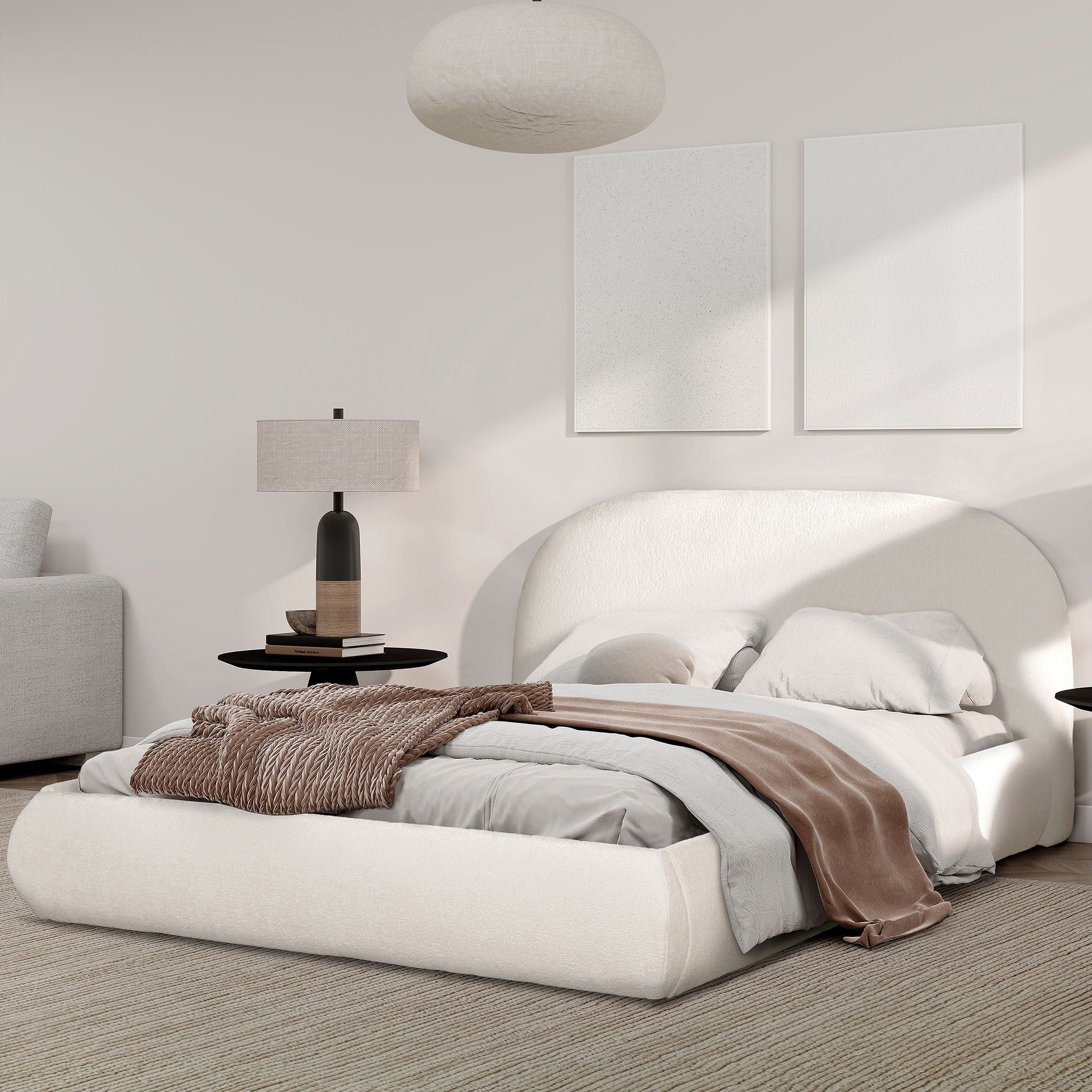 Archie Puffy Grounded - Upholstered Platform Bed