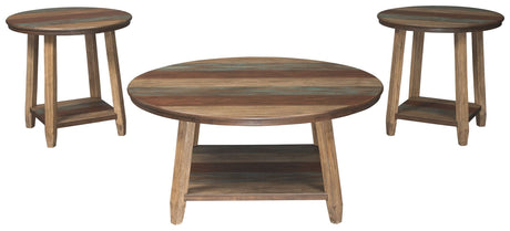 Ashley Furniture Raebecki - Brown - Occasional Table Set (Set of 3) | Meri Furniture