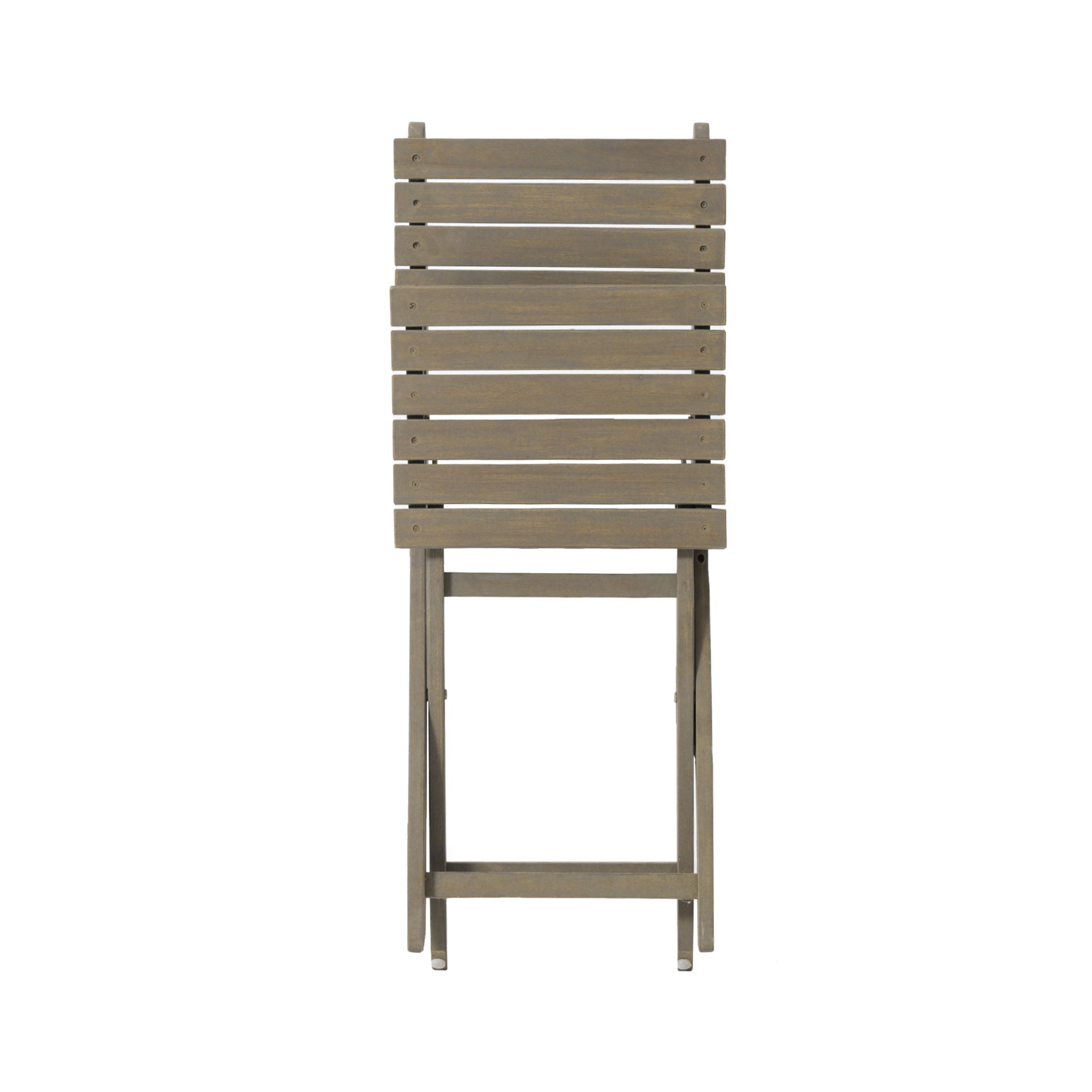 Outdoor Foldable Wood Dining Chair With Slat Design (Set of 2)