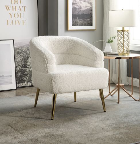 ACME Trezona - Accent Chair - White | Meri Furniture