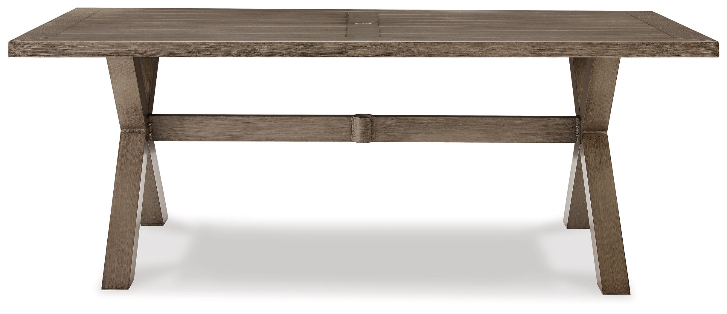 Signature Design by Ashley® Beach Front - Beige - Rect Dining Table W/Umb Opt | Meri Furniture