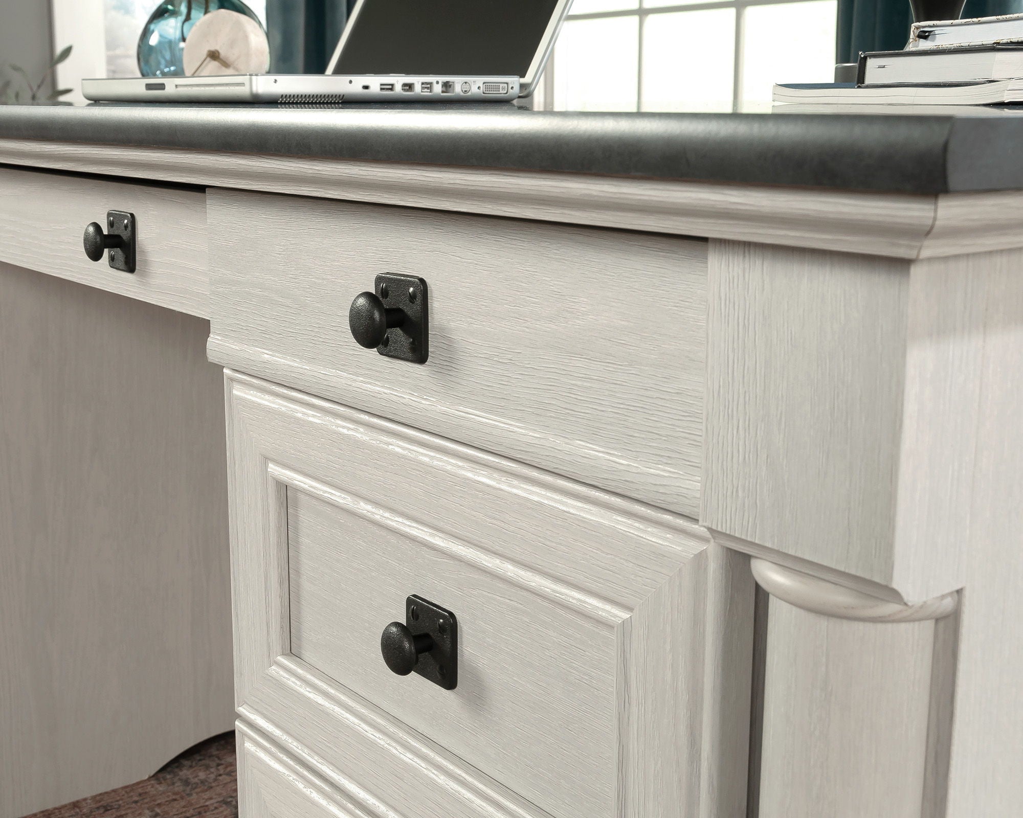 Executive Home Office Desk in Glacier Oak
