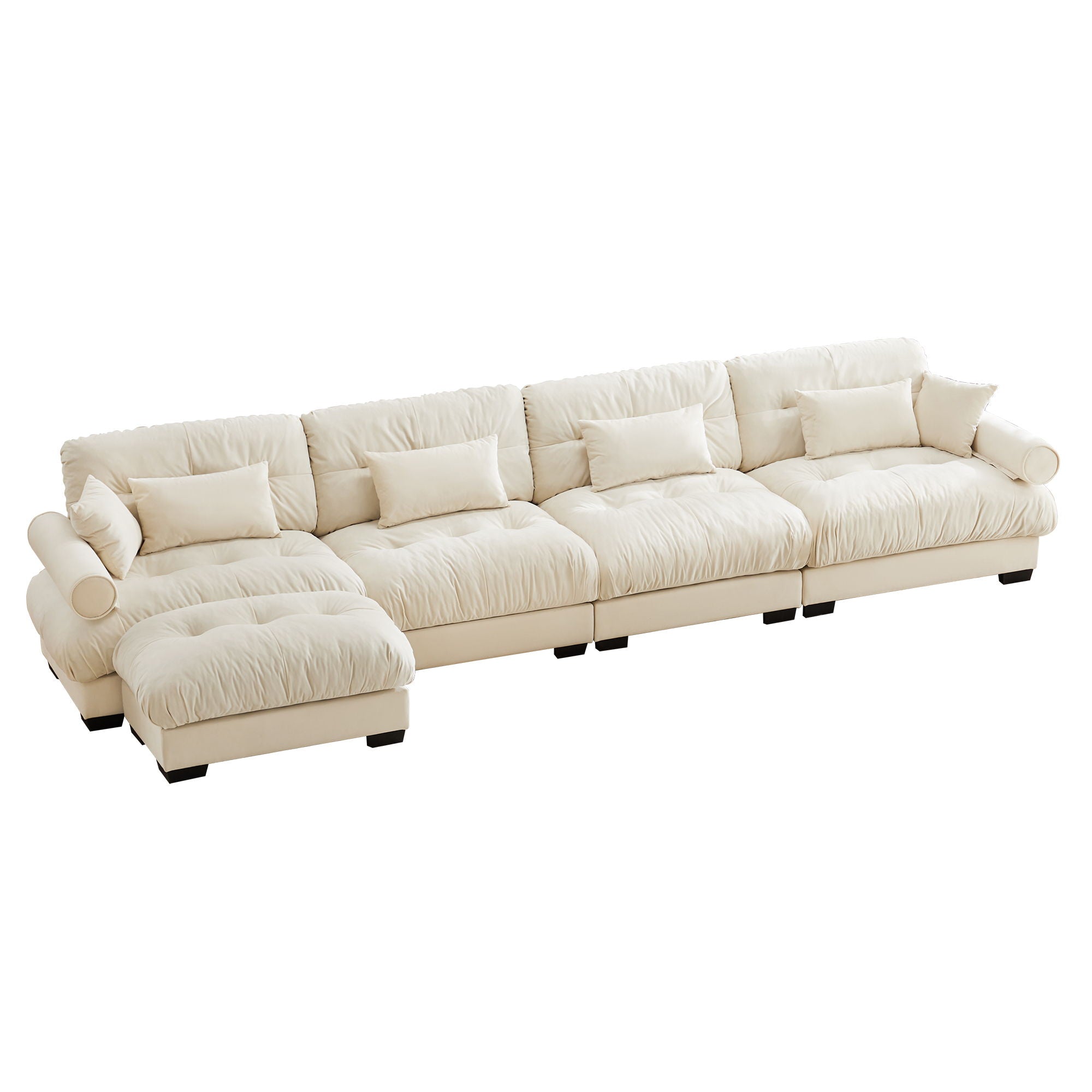 Super Comfort Oversized Modular Sectional Sofa With Movable Ottoman