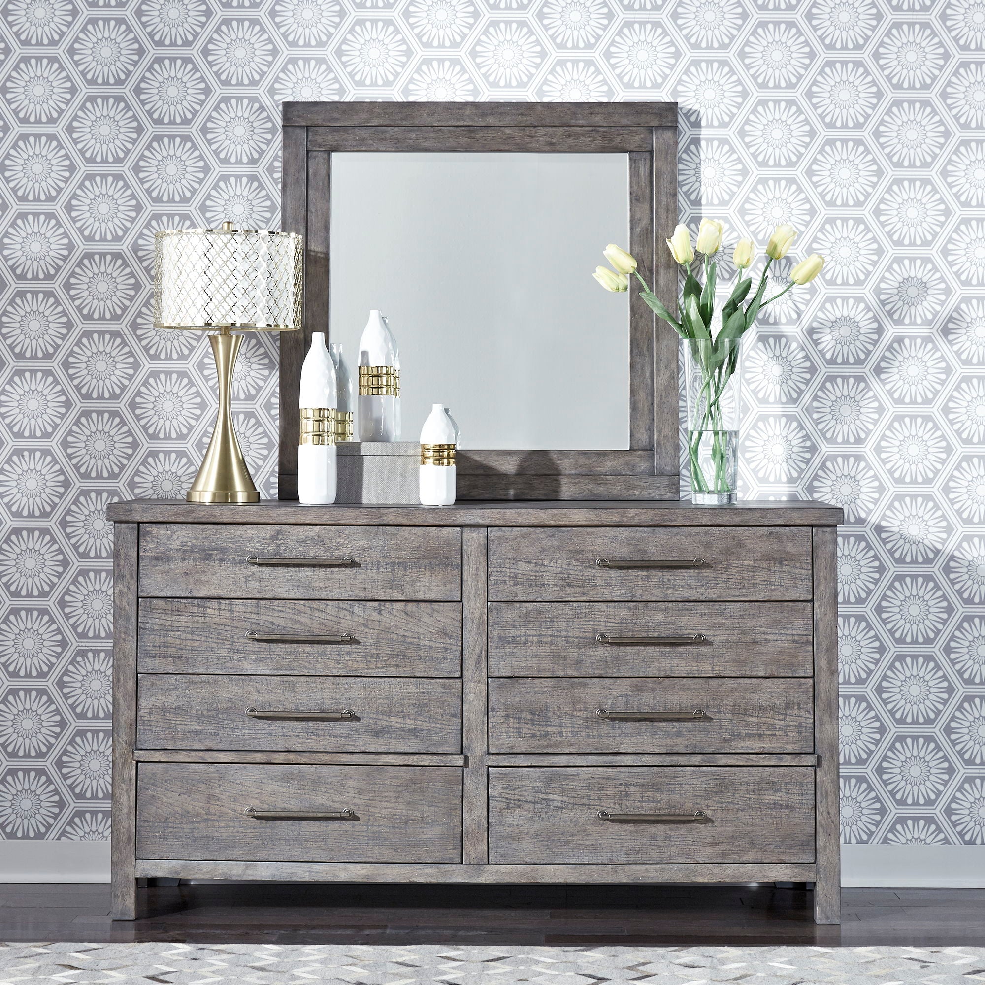 Liberty Furniture Modern Farmhouse - Dresser & Mirror | Meri Furniture
