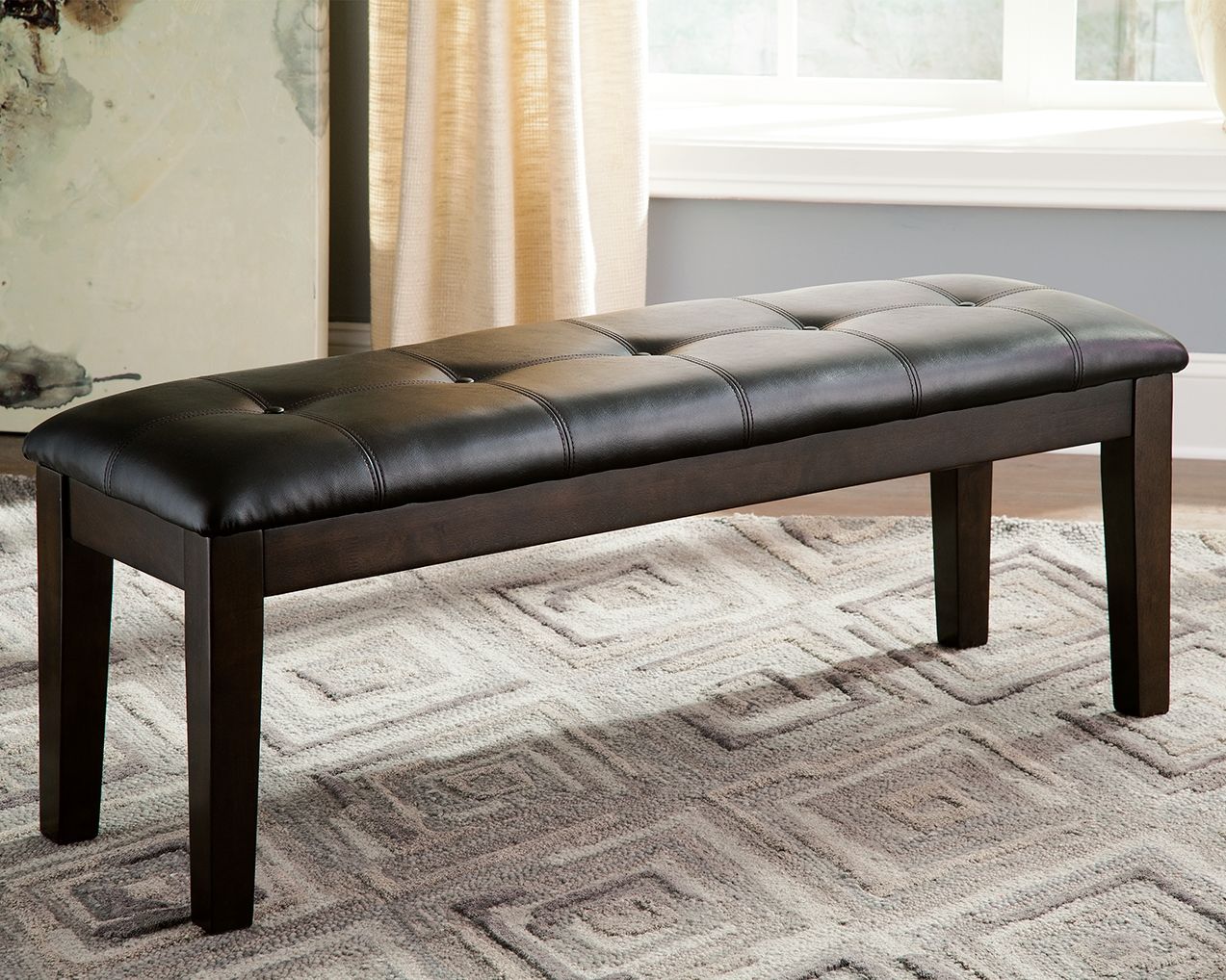 Ashley Furniture Haddigan - Dark Brown - Large Uph Dining Room Bench | Meri Furniture