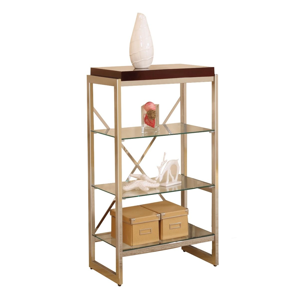 ACME Zahra - Optional Shelf - Clear Glass & Sliver | Meri Furniture