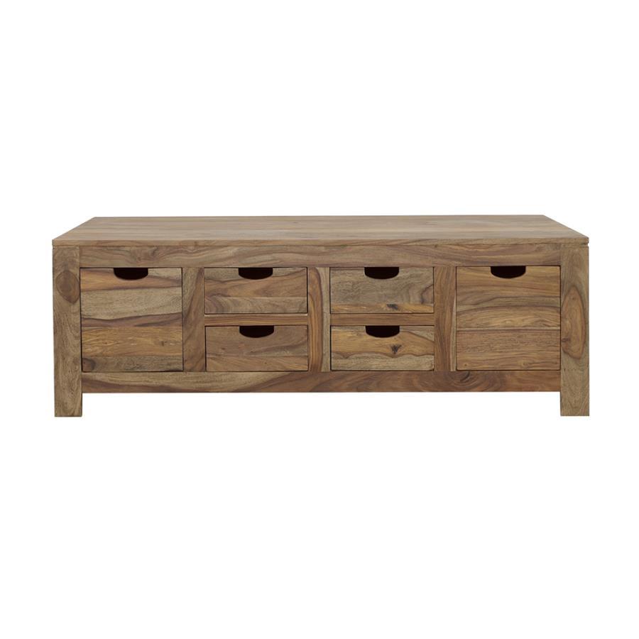 Coaster Fine Furniture Esther - 6-Drawer Solid Wood Coffee Table - Natural | Meri Furniture