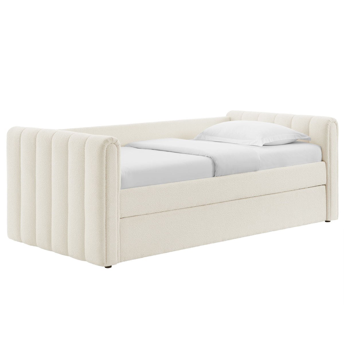 Veyla Channel Tufted Boucle Twin Daybed With Trundle by Modway