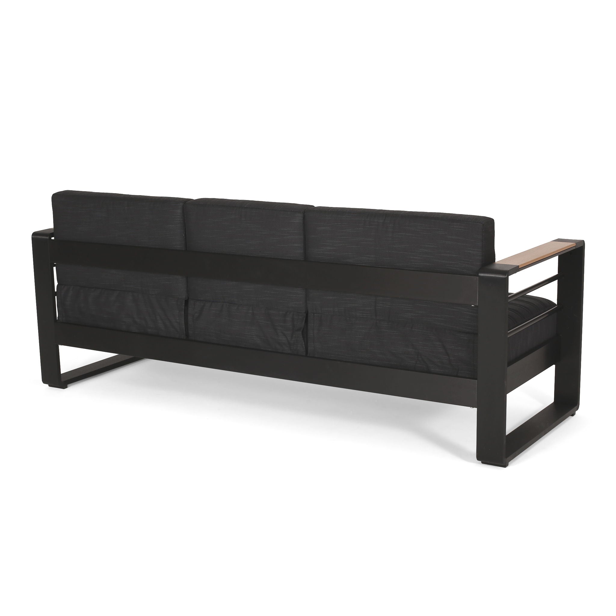 Giovanna - 3 Seater Sofa With Aluminum Frame And Water Repellence Cushions - Black