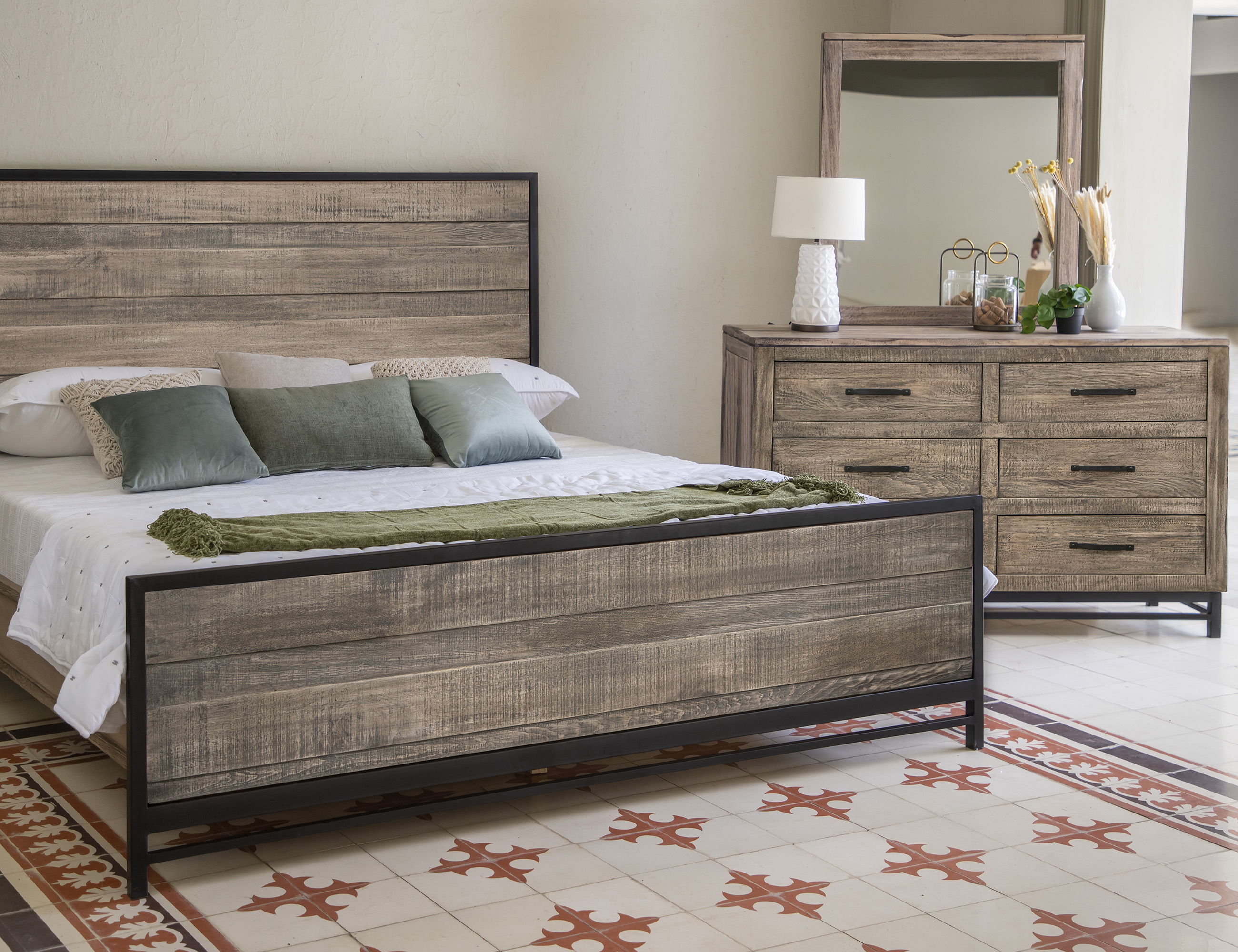 International Furniture Direct Blacksmith - Dresser - Truffle Brown / Oil Black | Meri Furniture