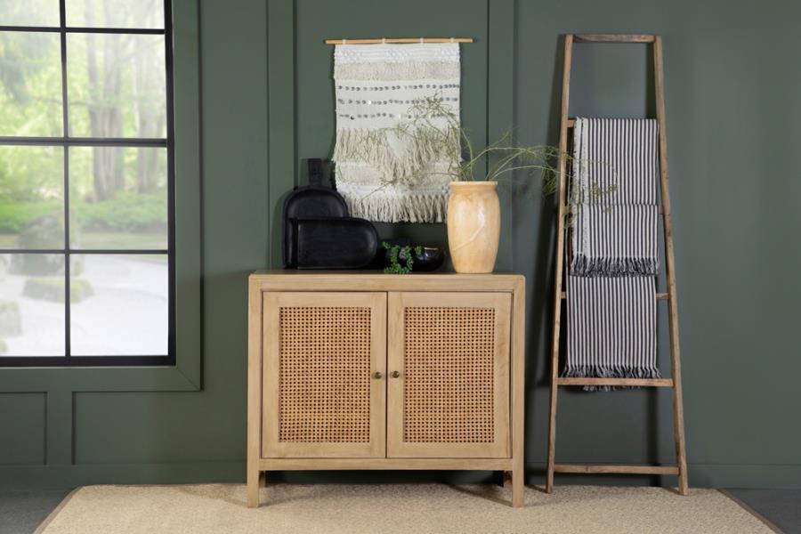 Coaster Fine Furniture Zamora - Wood Accent Cabinet With Woven Cane | Meri Furniture