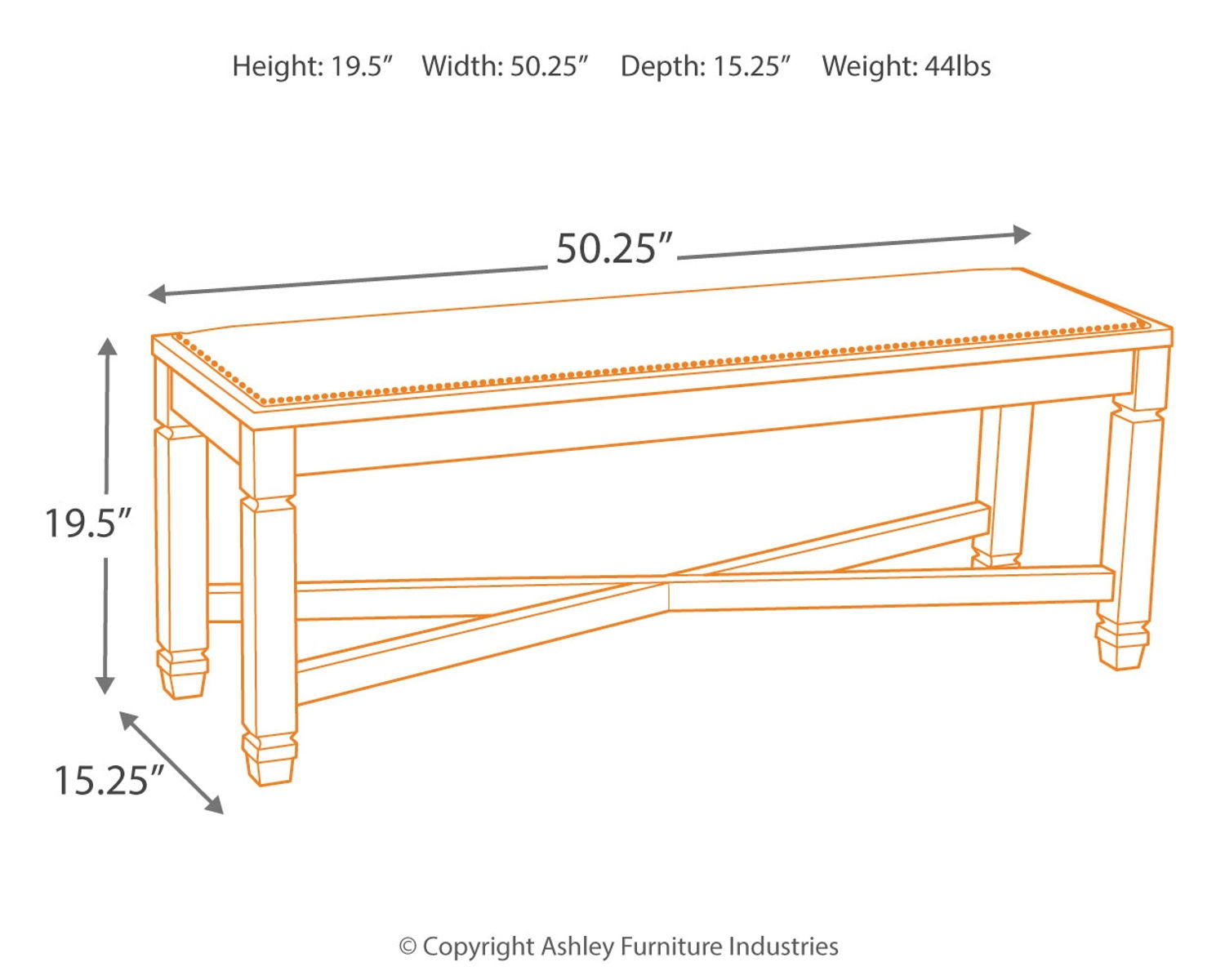 Signature Design by Ashley® Bolanburg - Beige - Large Uph Dining Room Bench | Meri Furniture