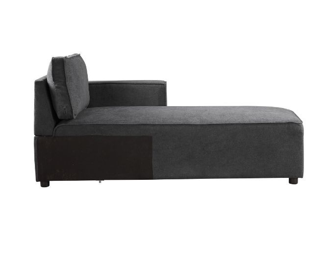ACME Silvester - Chaise - Gray Fabric | Meri Furniture