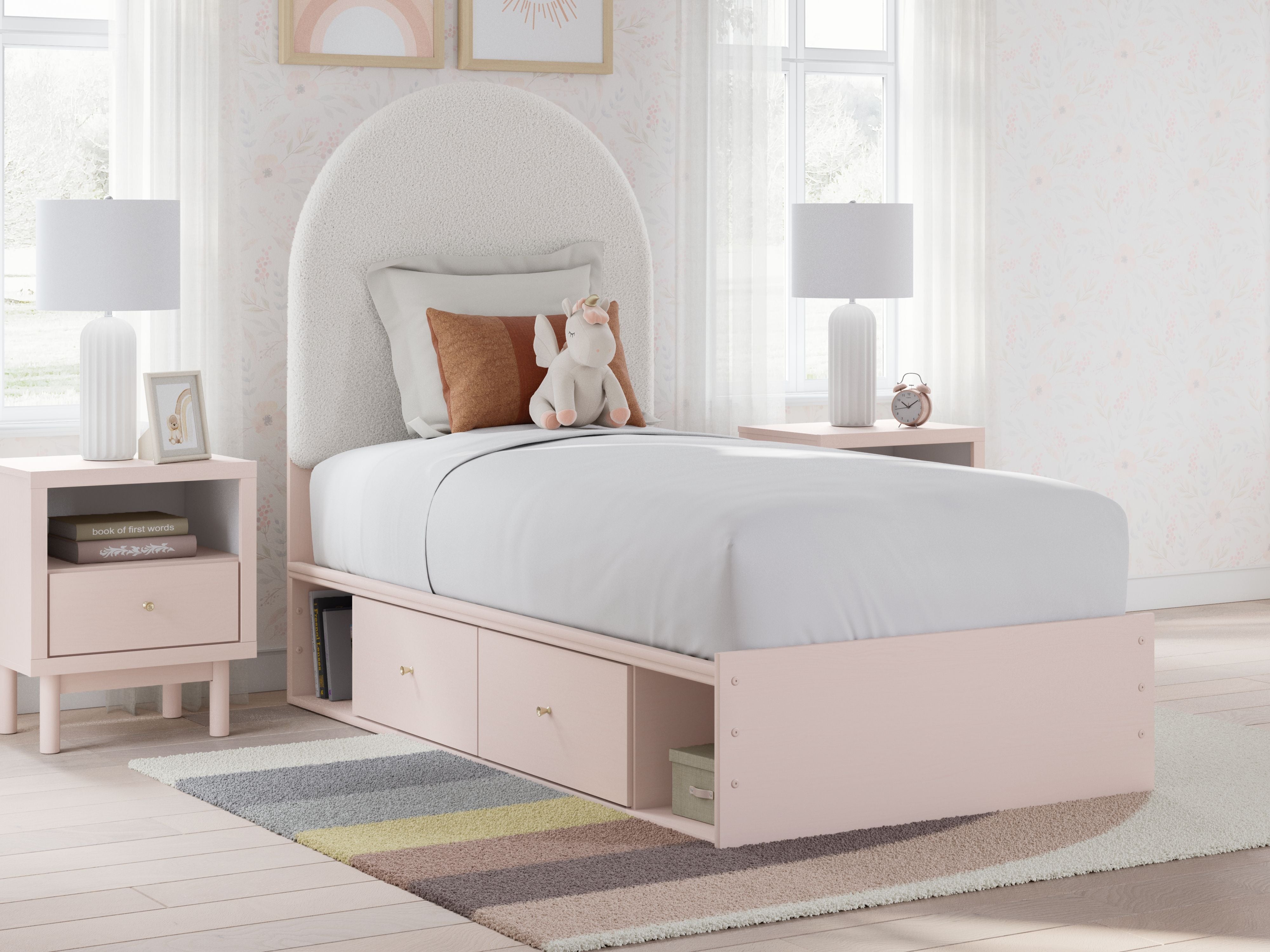 Signature Design by Ashley® Wistenpine - Upholstered Panel Bed With Storage | Meri Furniture
