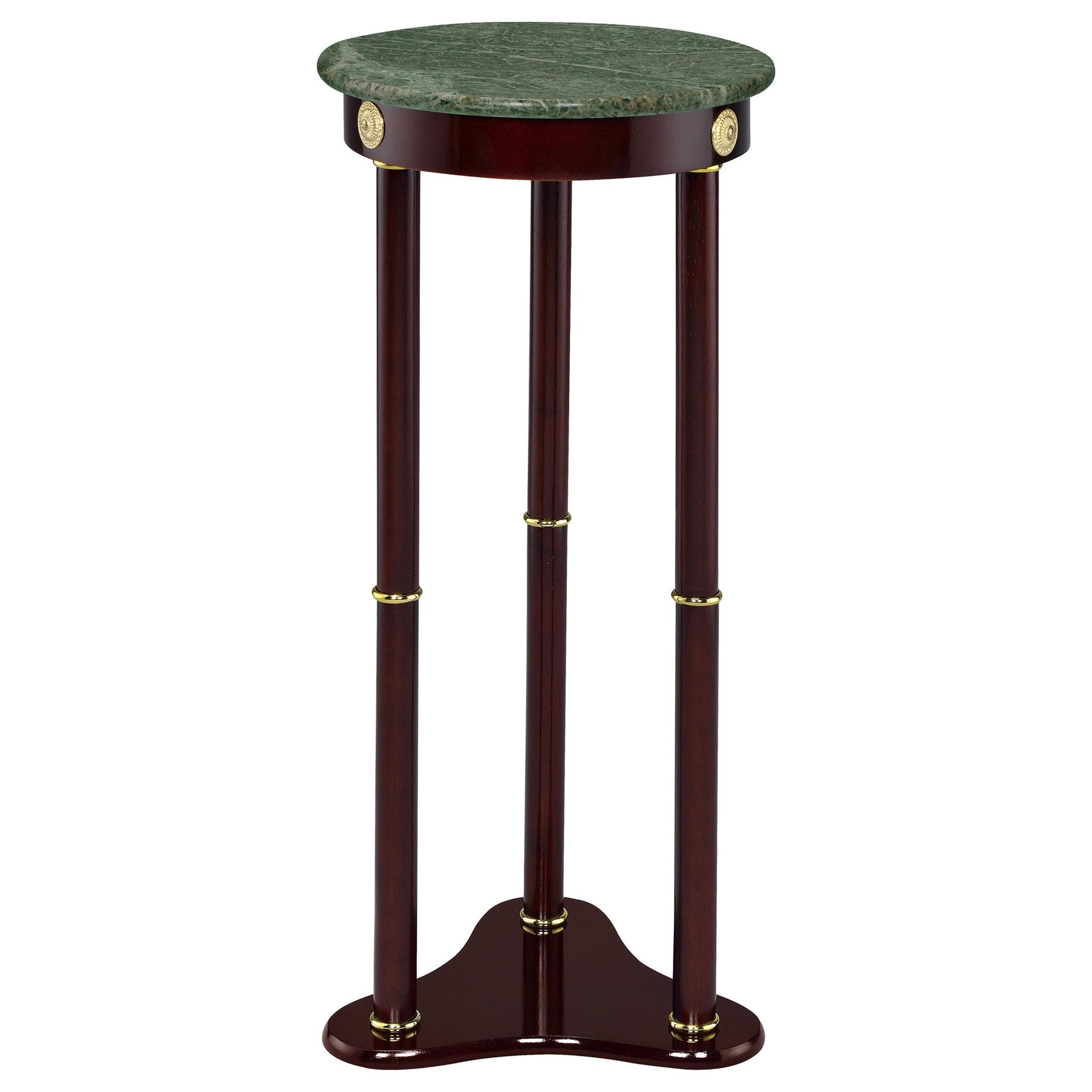 Edie Round Marble Top Plant Stand Merlot