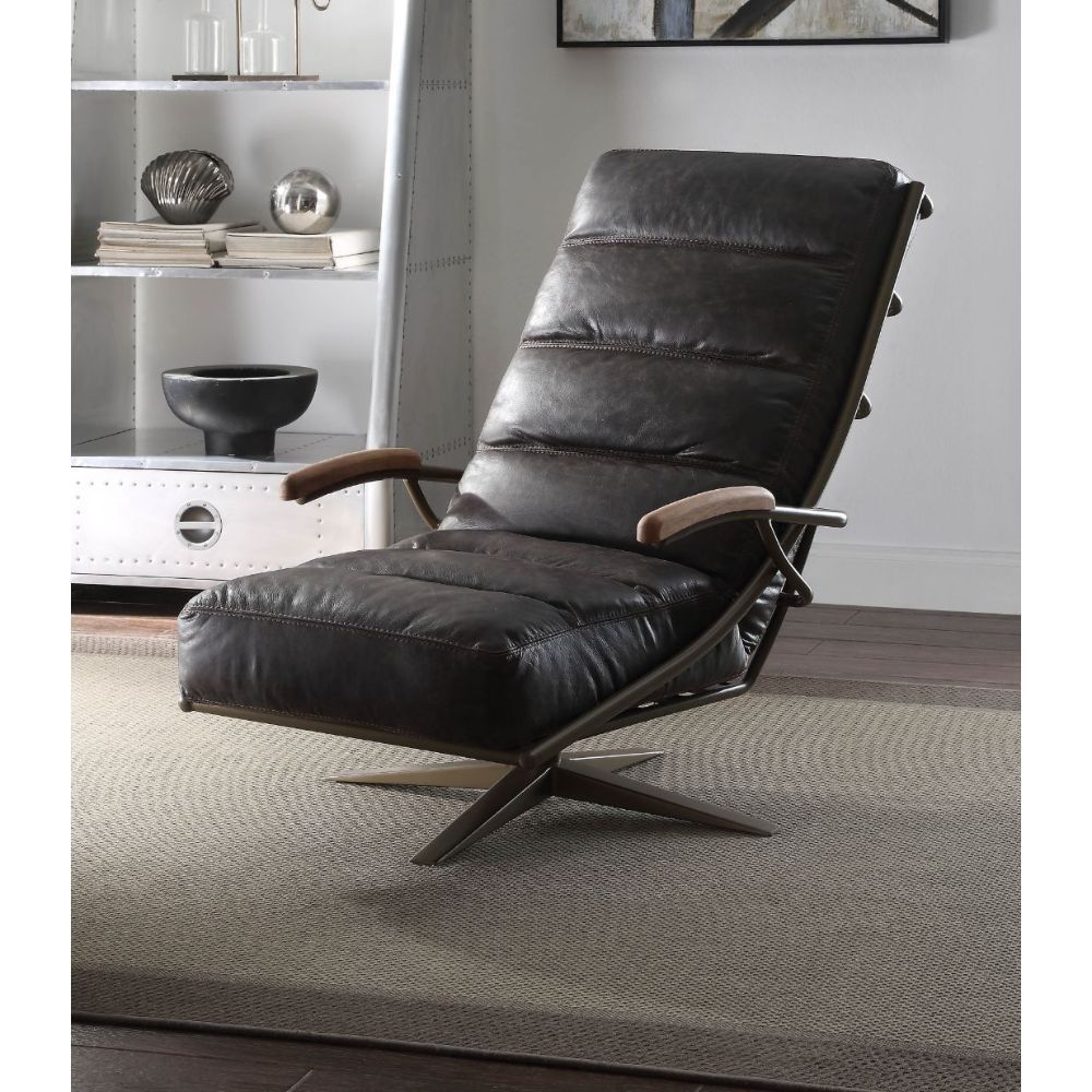 ACME Ekin - Accent Chair - Morocco Top Grain Leather | Meri Furniture