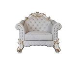 Vendom II - Chair - Two Tone Ivory Fabric & Antique Pearl Finish